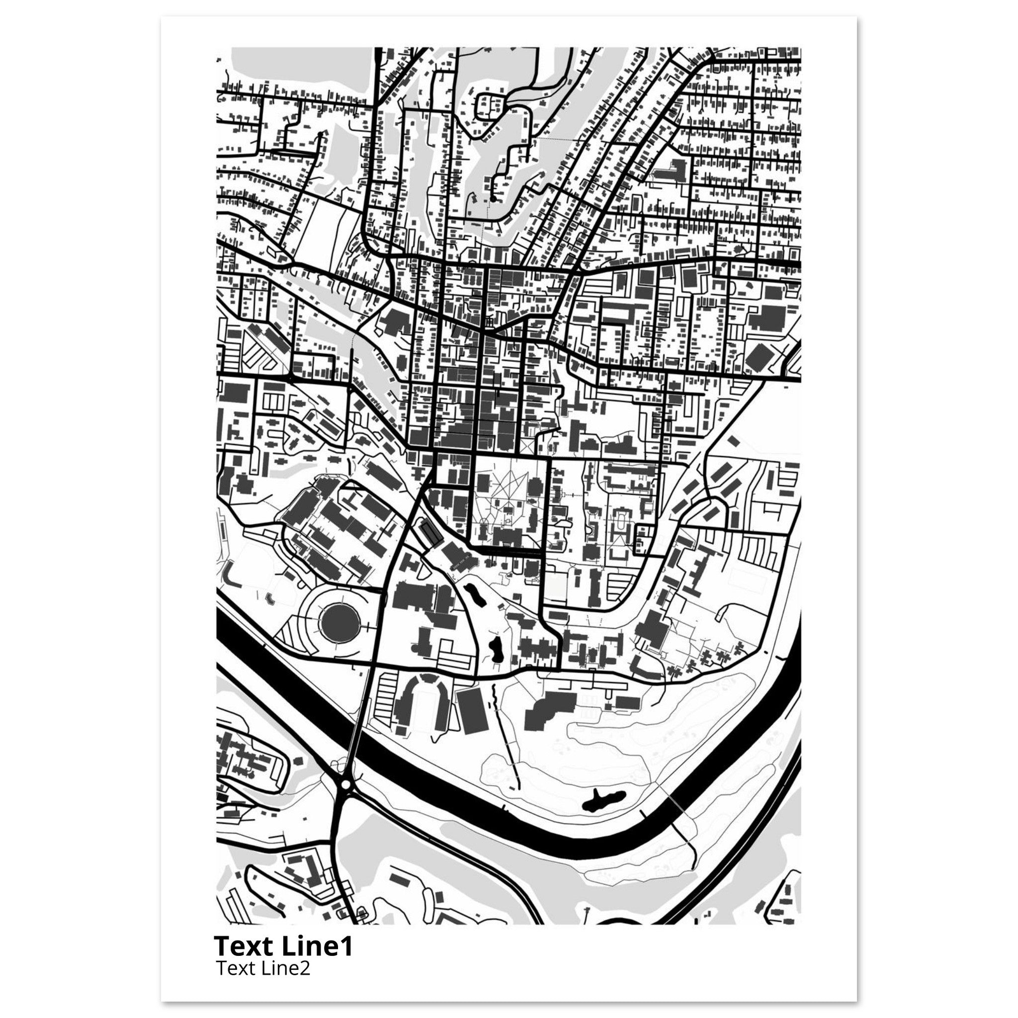 Ohio University (Main Campus) Campus Map Poster | Graduation Gift - Ink And Atlas
