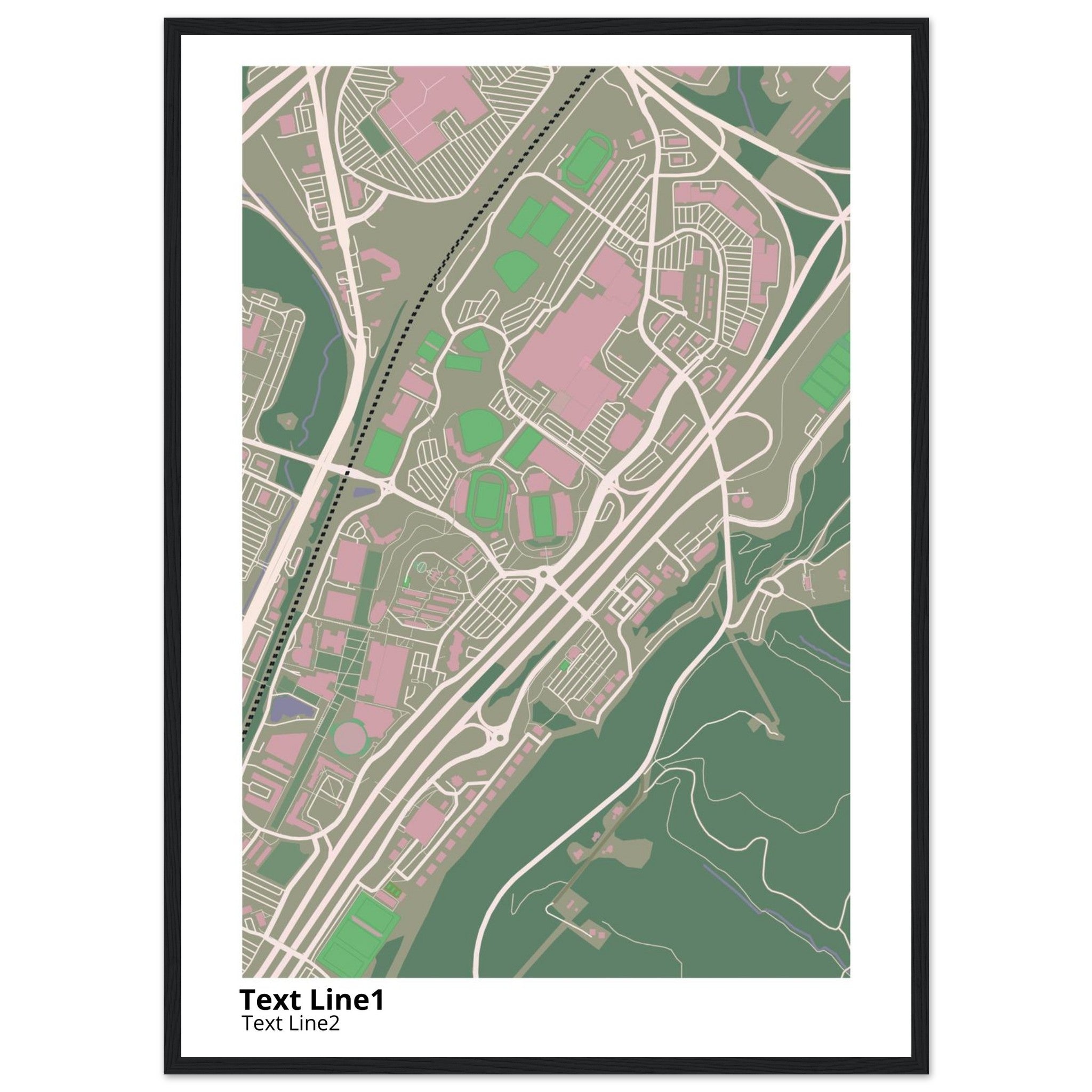 Liberty University Virginia Campus Map Poster | Graduation Gift - Ink And Atlas