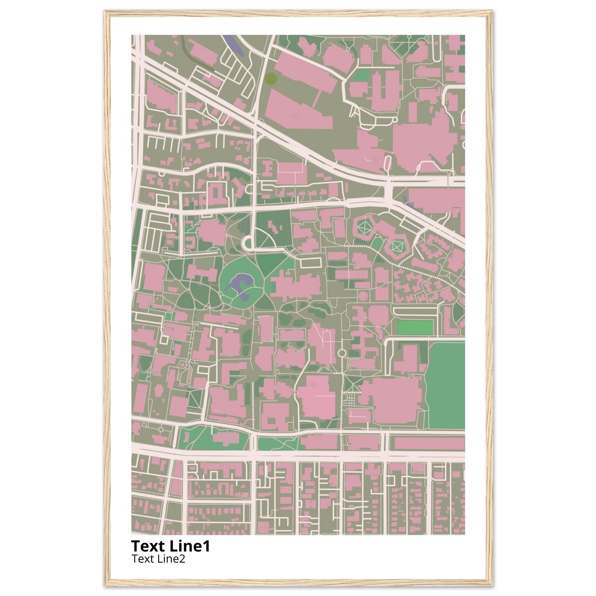 university of new mexico main campus campus map poster