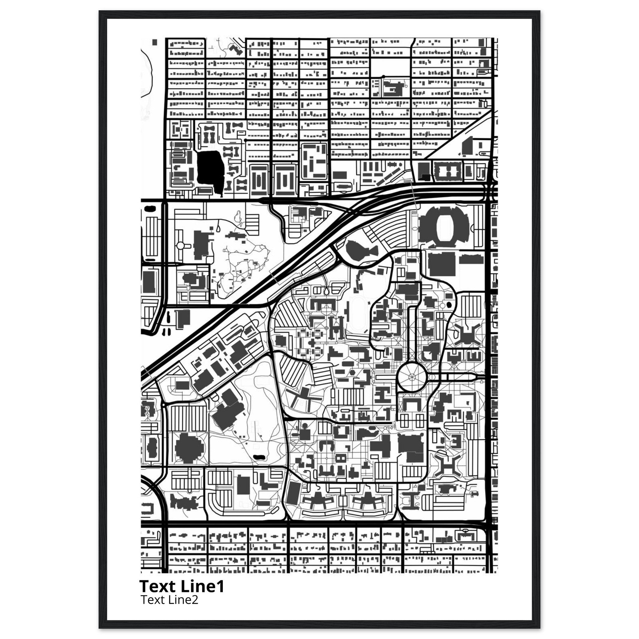 Texas Tech University Campus Map Poster | Graduation Gift - Ink And Atlas