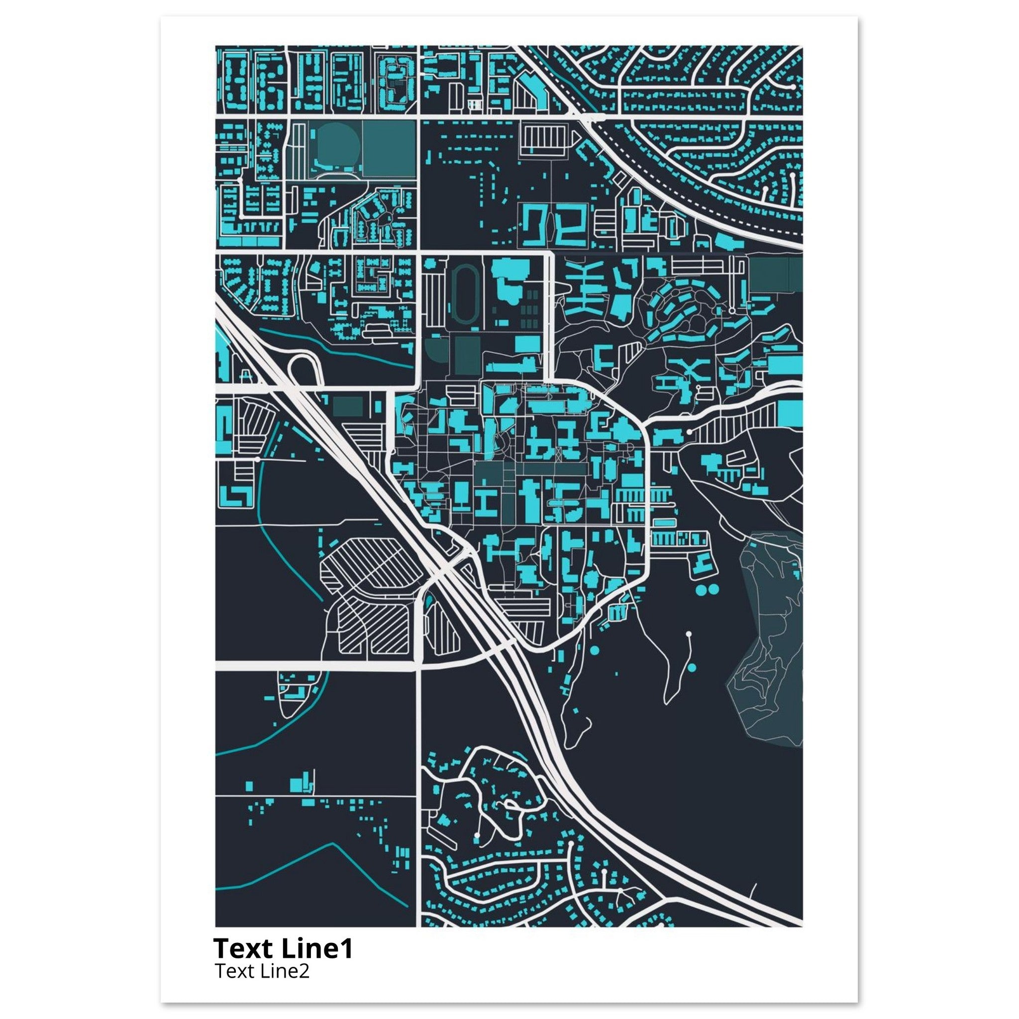 university of california riverside campus map poster
