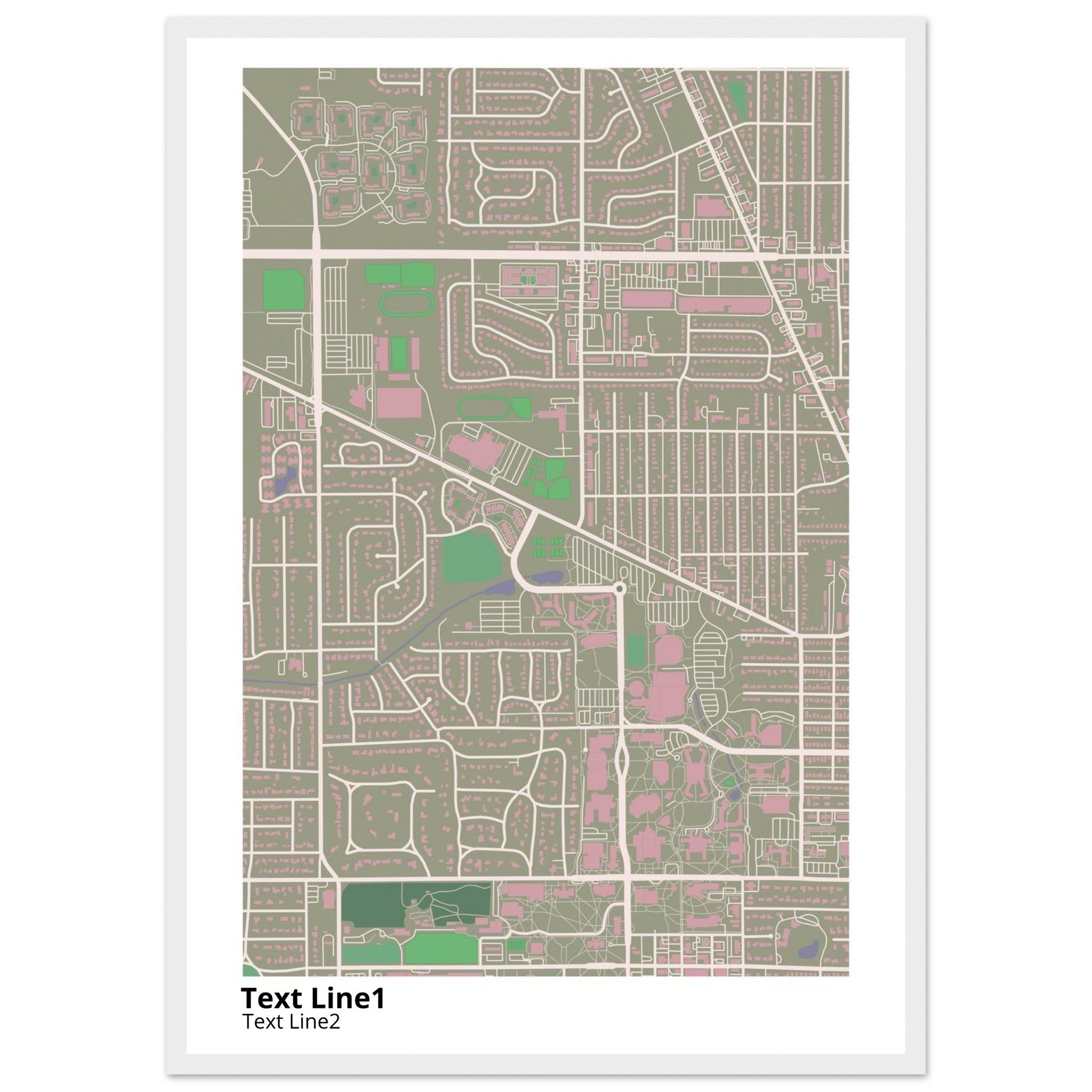 ball state university campus map poster