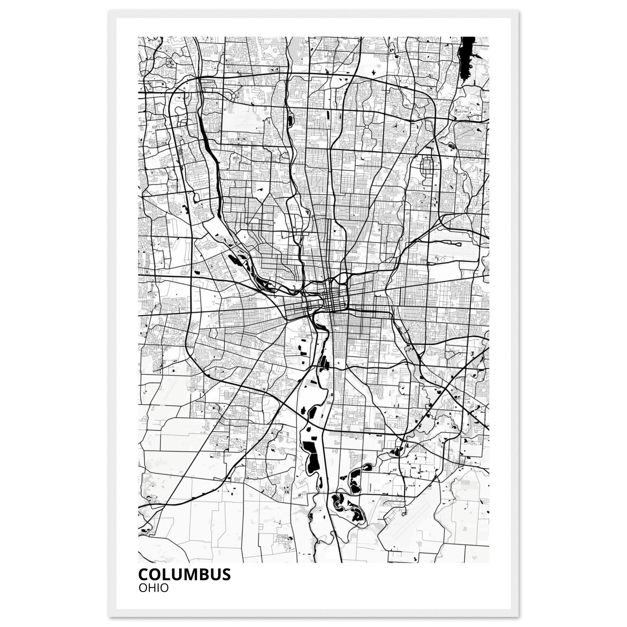 Columbus Ohio City Map Poster | Custom Map Art Print - Ink And Atlas