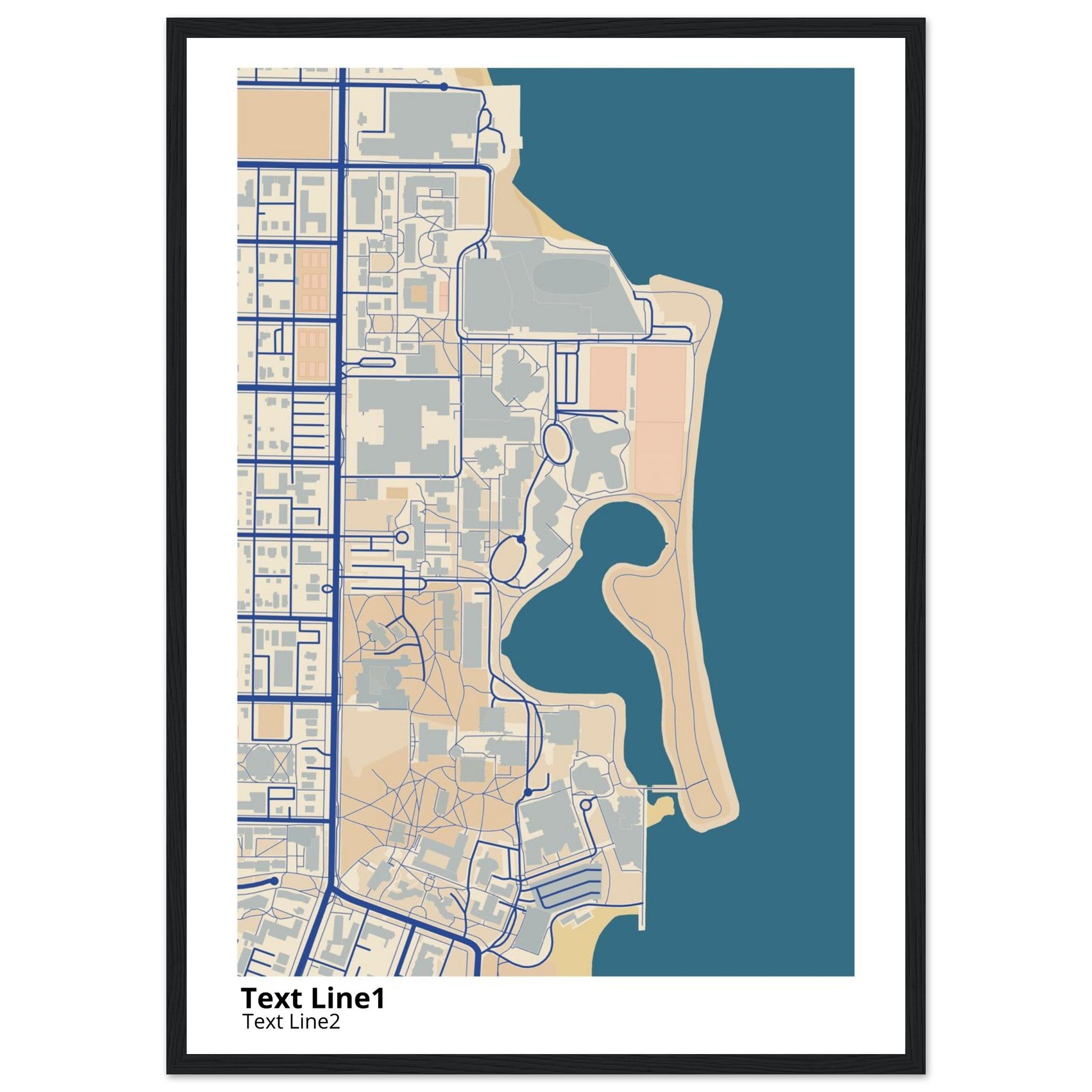 northwestern university campus map poster