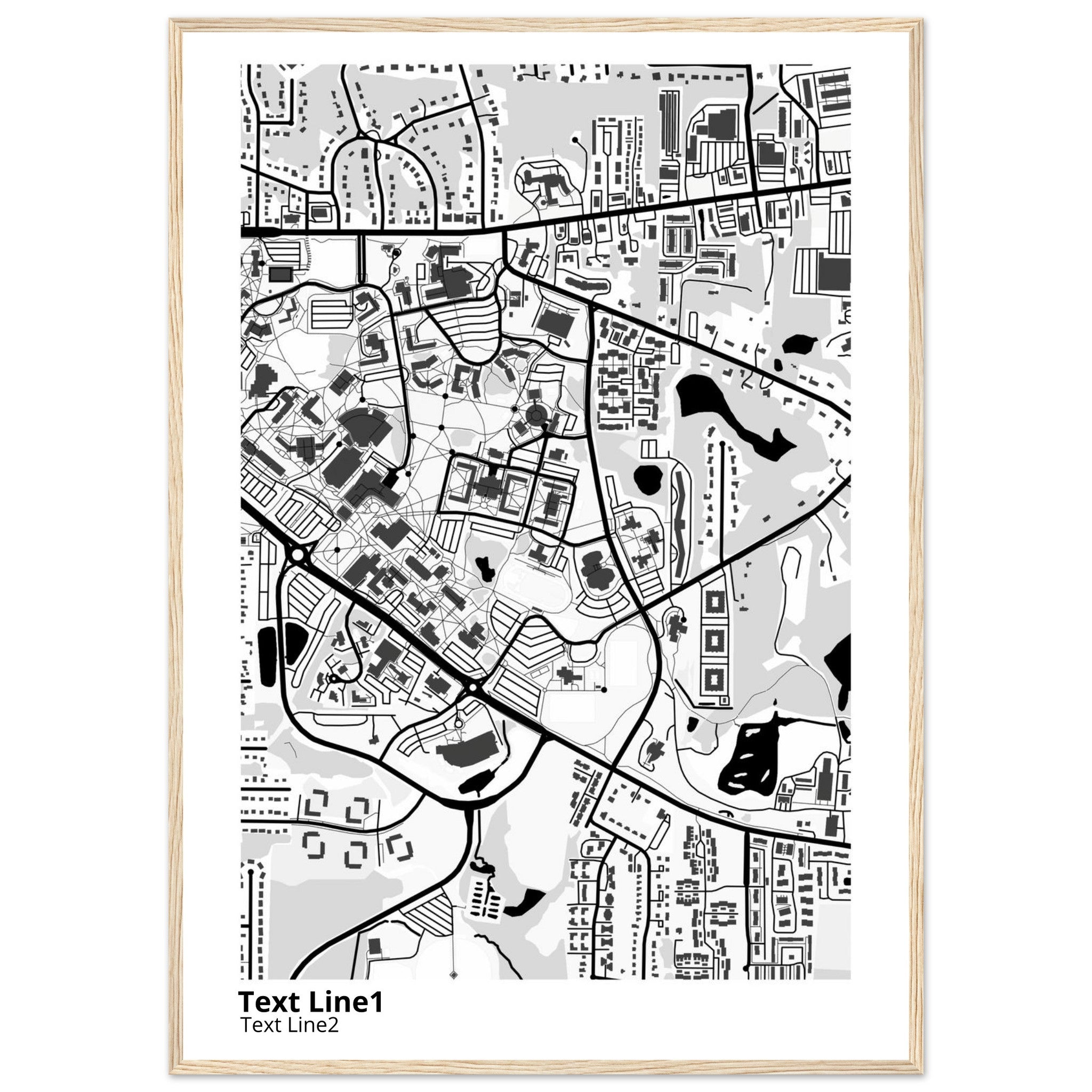 Kent State University at Kent Ohio Campus Map Poster | Graduation Gift - Ink And Atlas