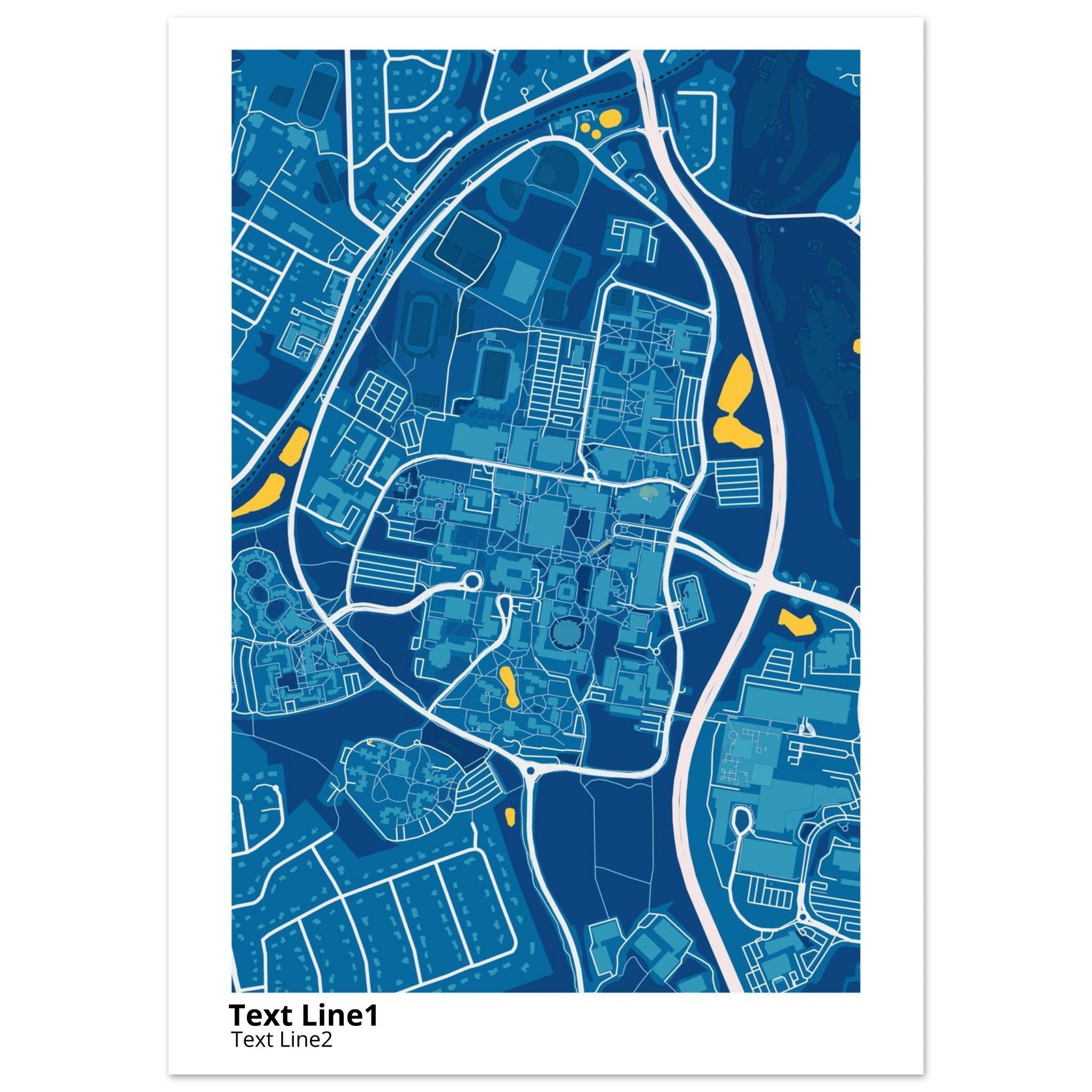stony brook university campus map poster