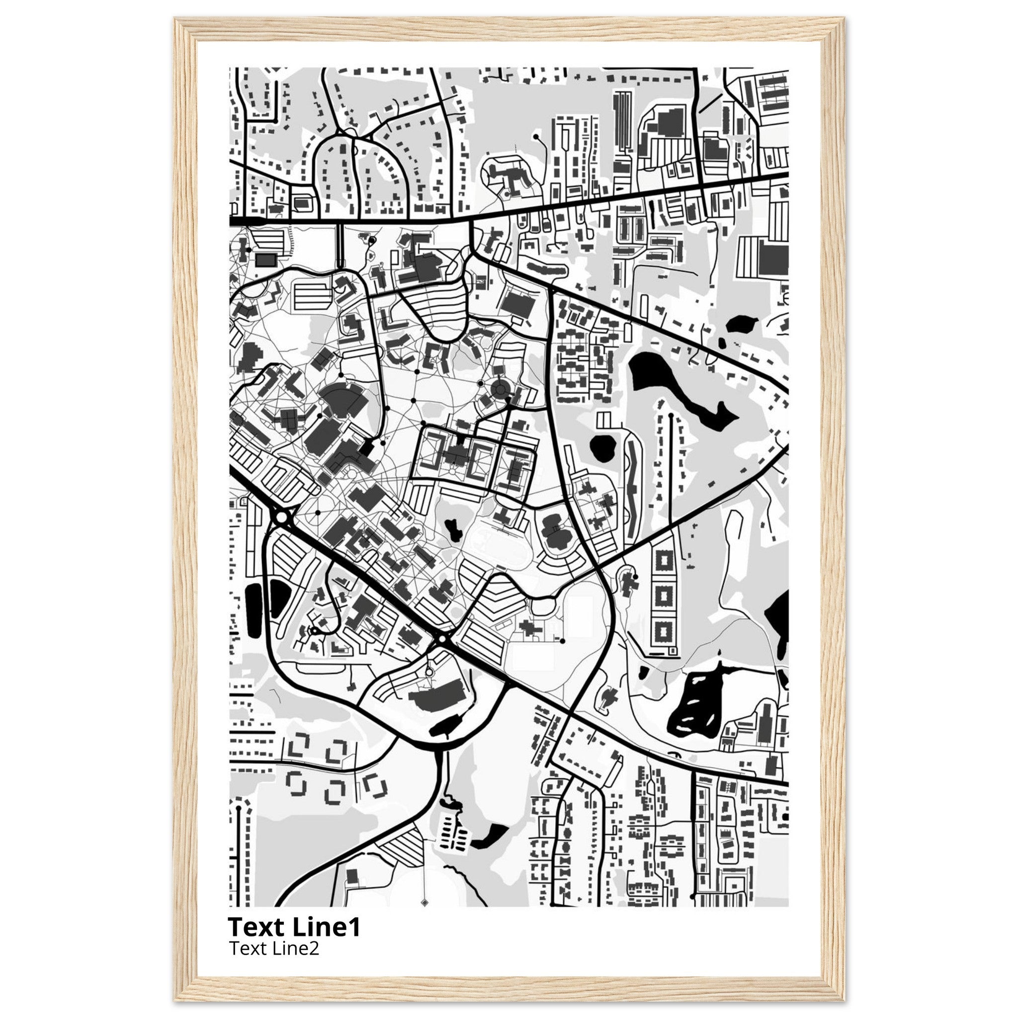 Kent State University at Kent Ohio Campus Map Poster | Graduation Gift - Ink And Atlas