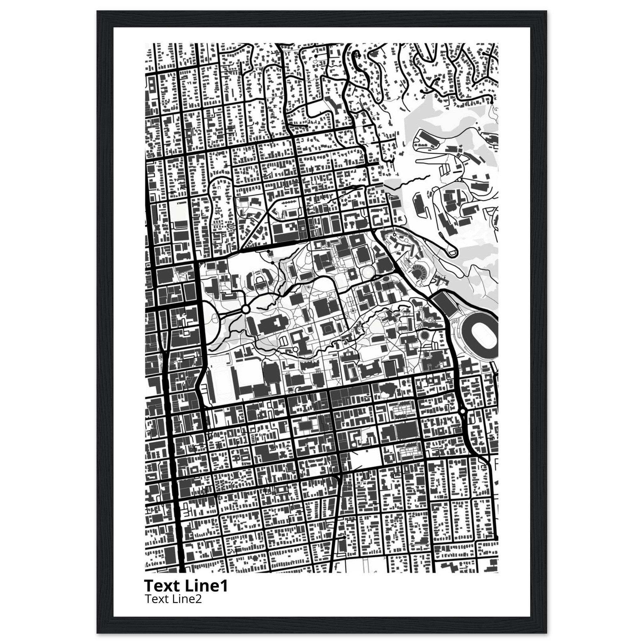 university of california berkeley campus map poster