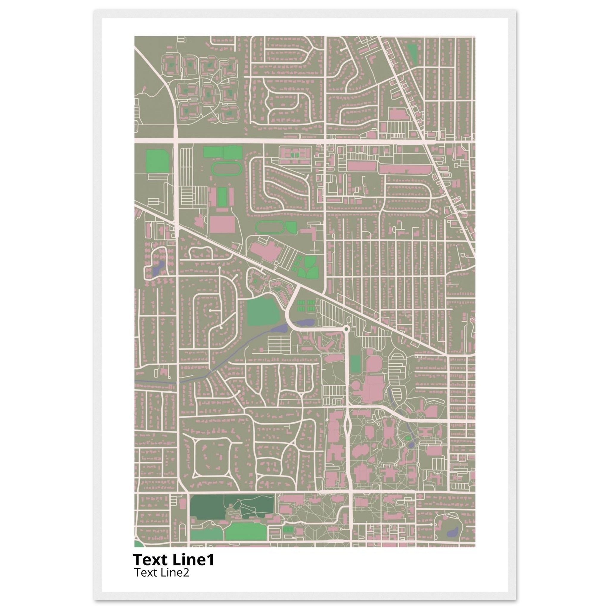 ball state university campus map poster