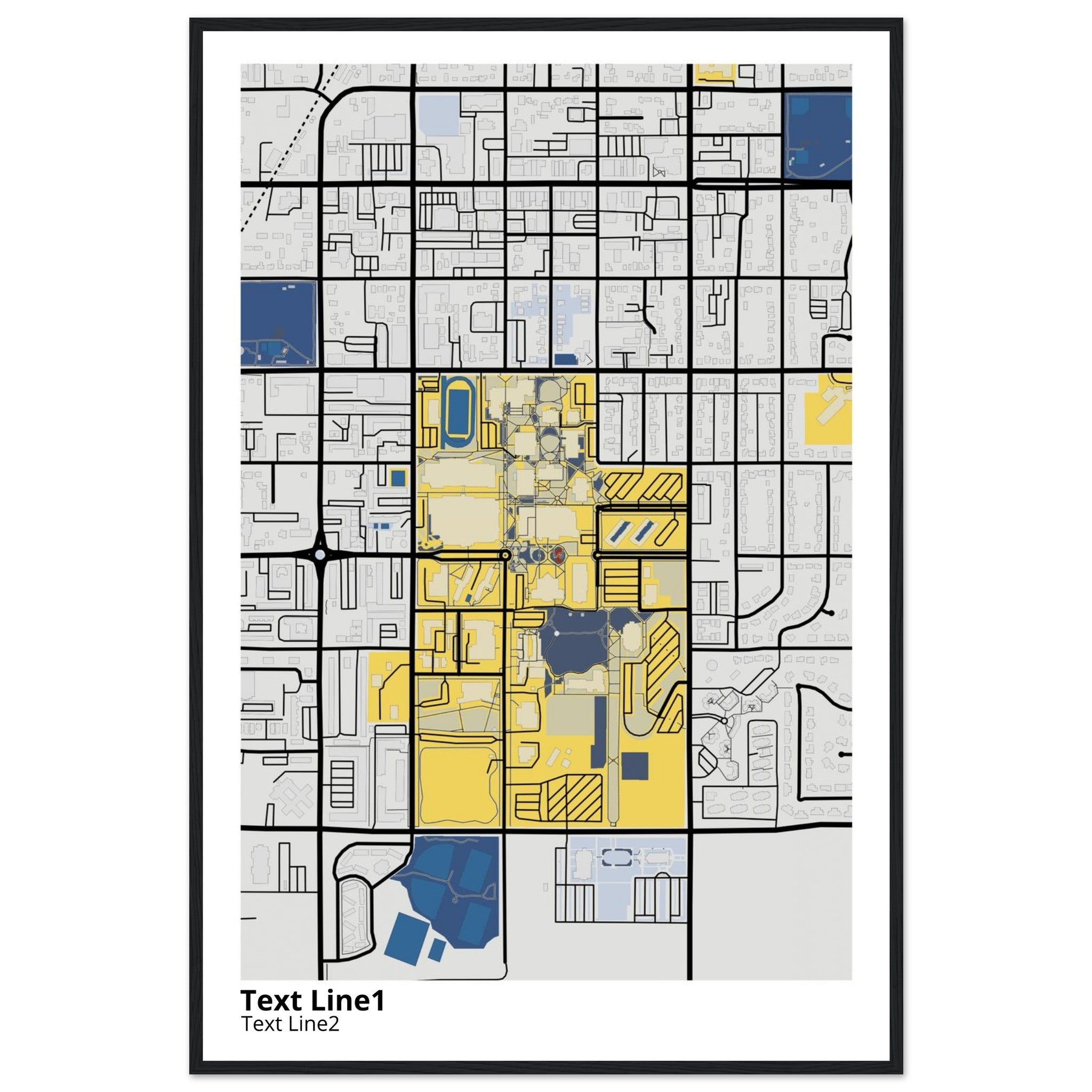 brigham young university campus map poster
