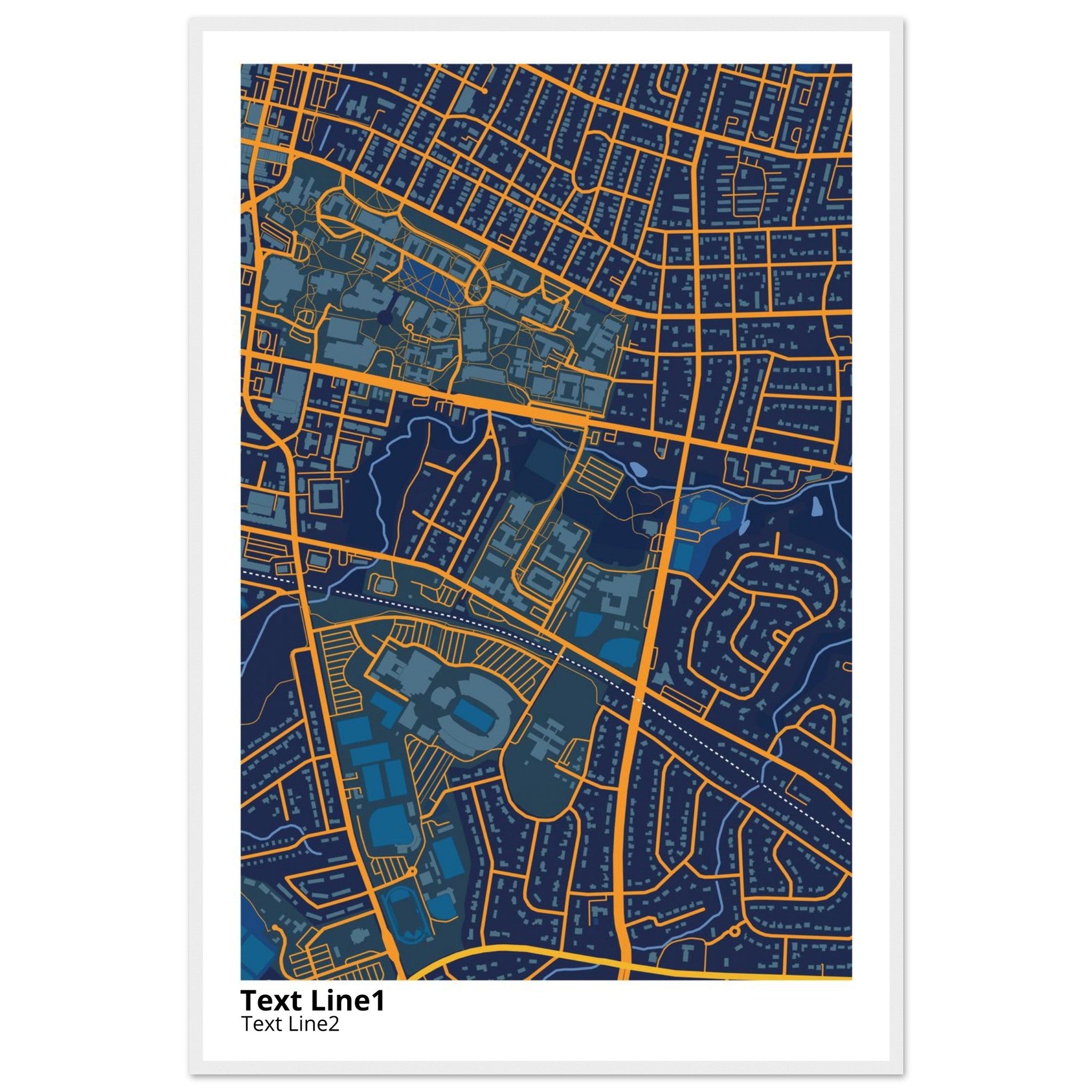 East Carolina University NC Campus Map Poster | Graduation Gift - Ink And Atlas