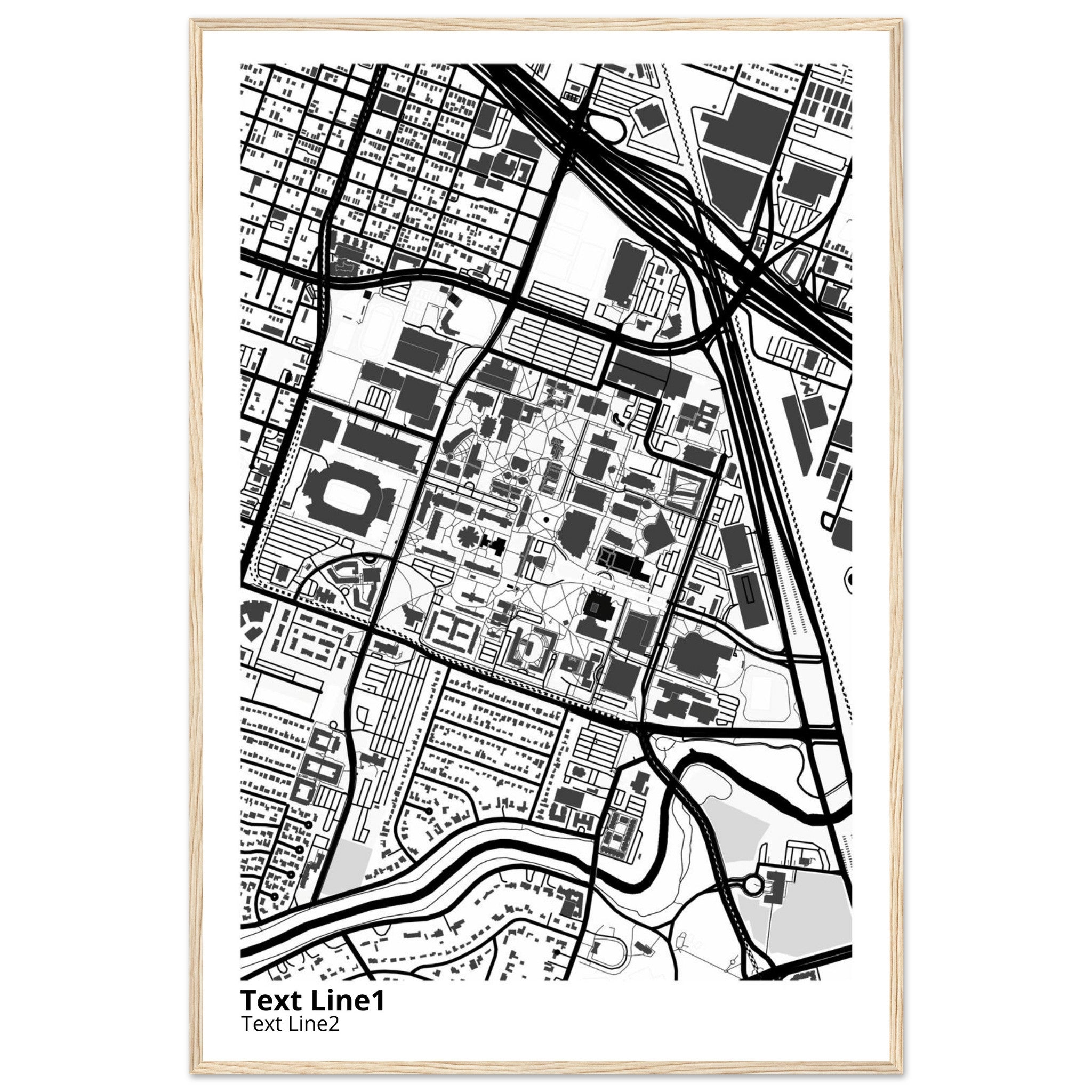university of houston texas campus map poster