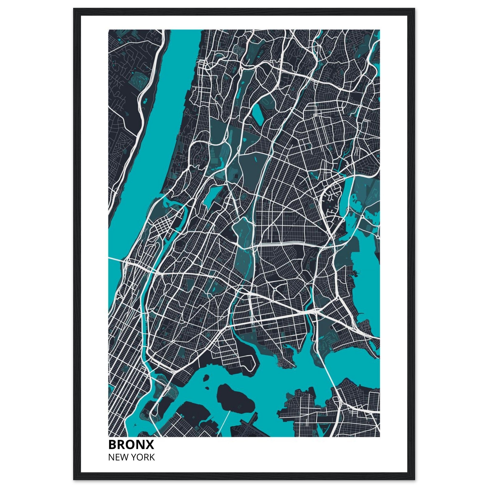 bronx map poster print