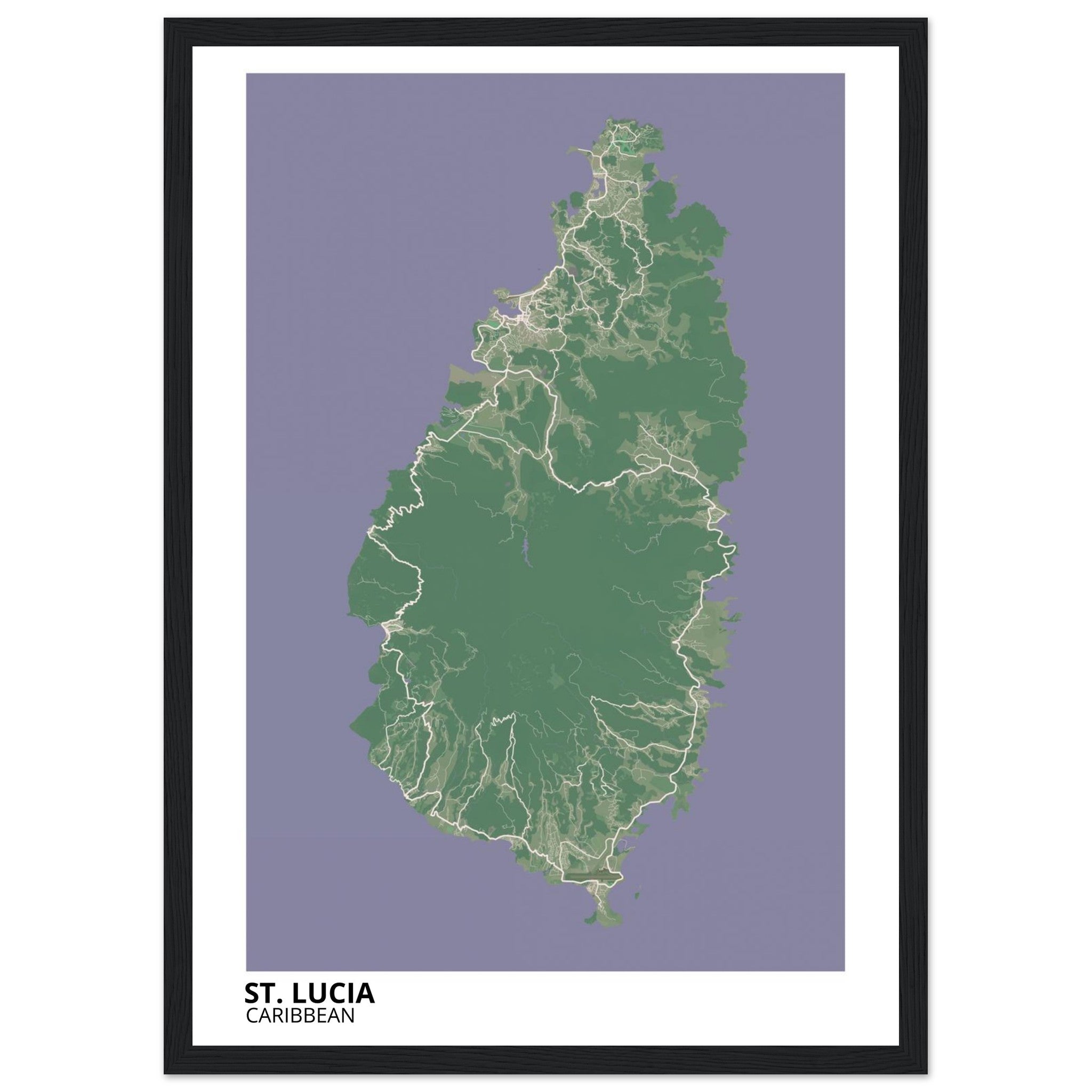 St. Lucia Caribbean City Map Poster | Custom Map Art Print - Ink And Atlas