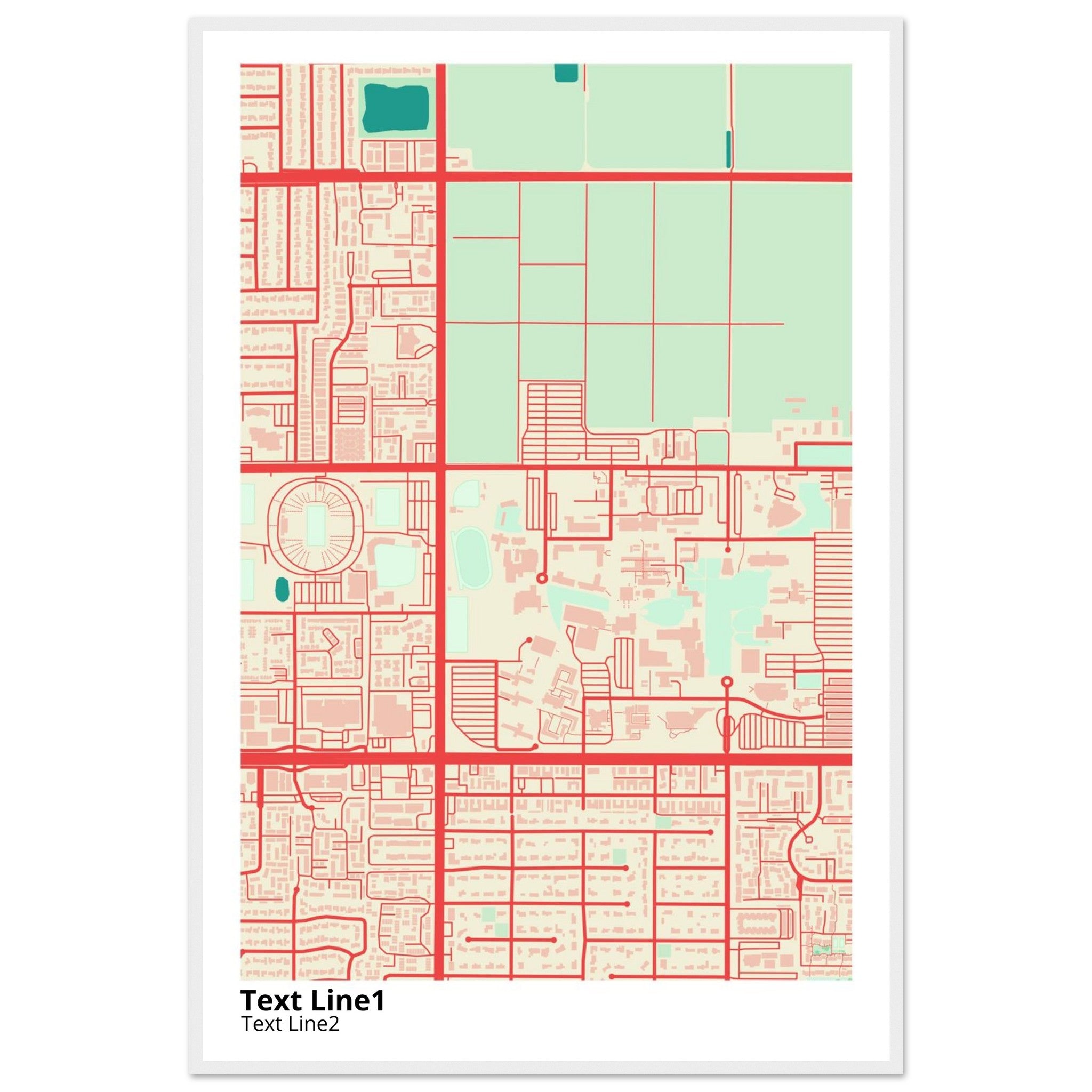 california state university fresno campus map poster
