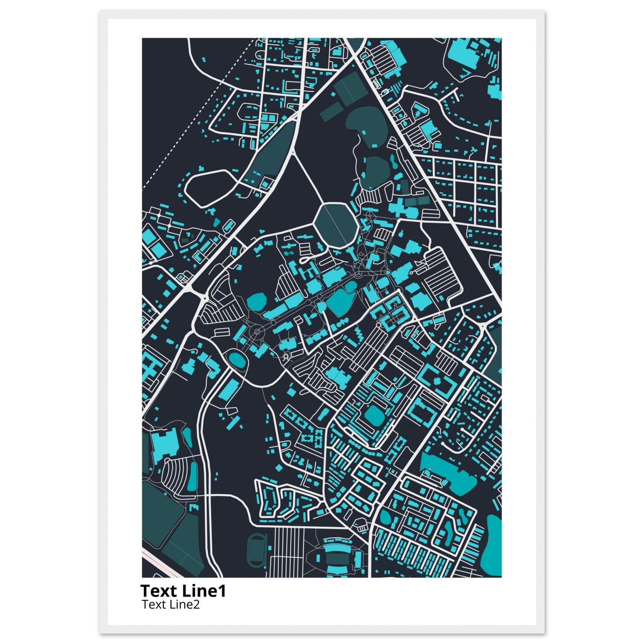 georgia southern university campus map poster