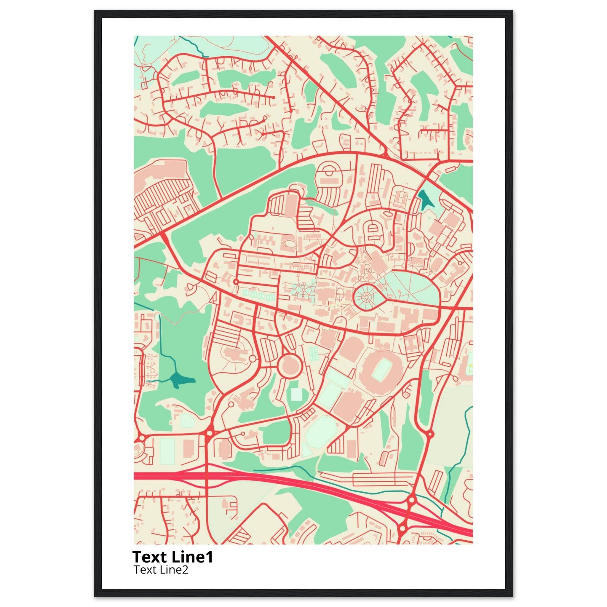 university of mississippi campus map poster