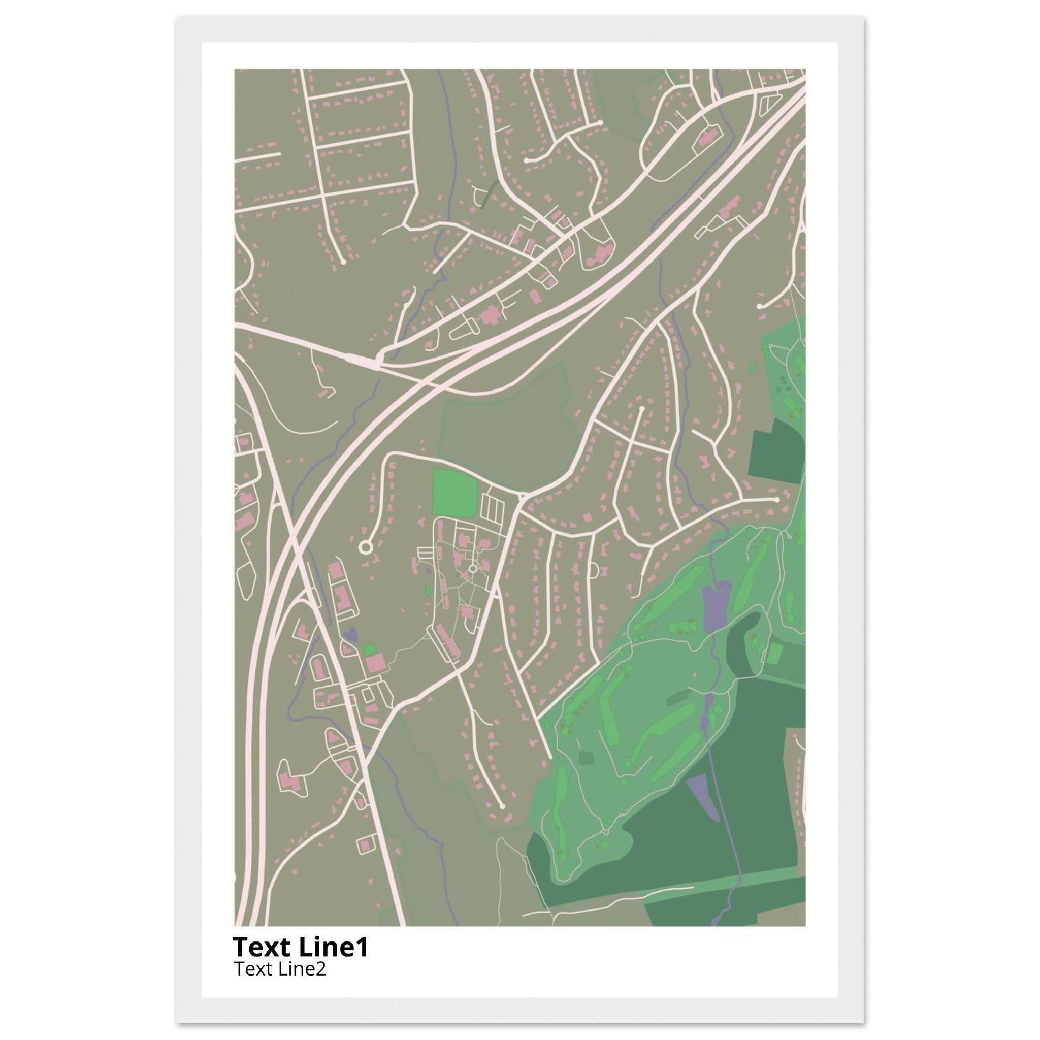 post university modern campus map print
