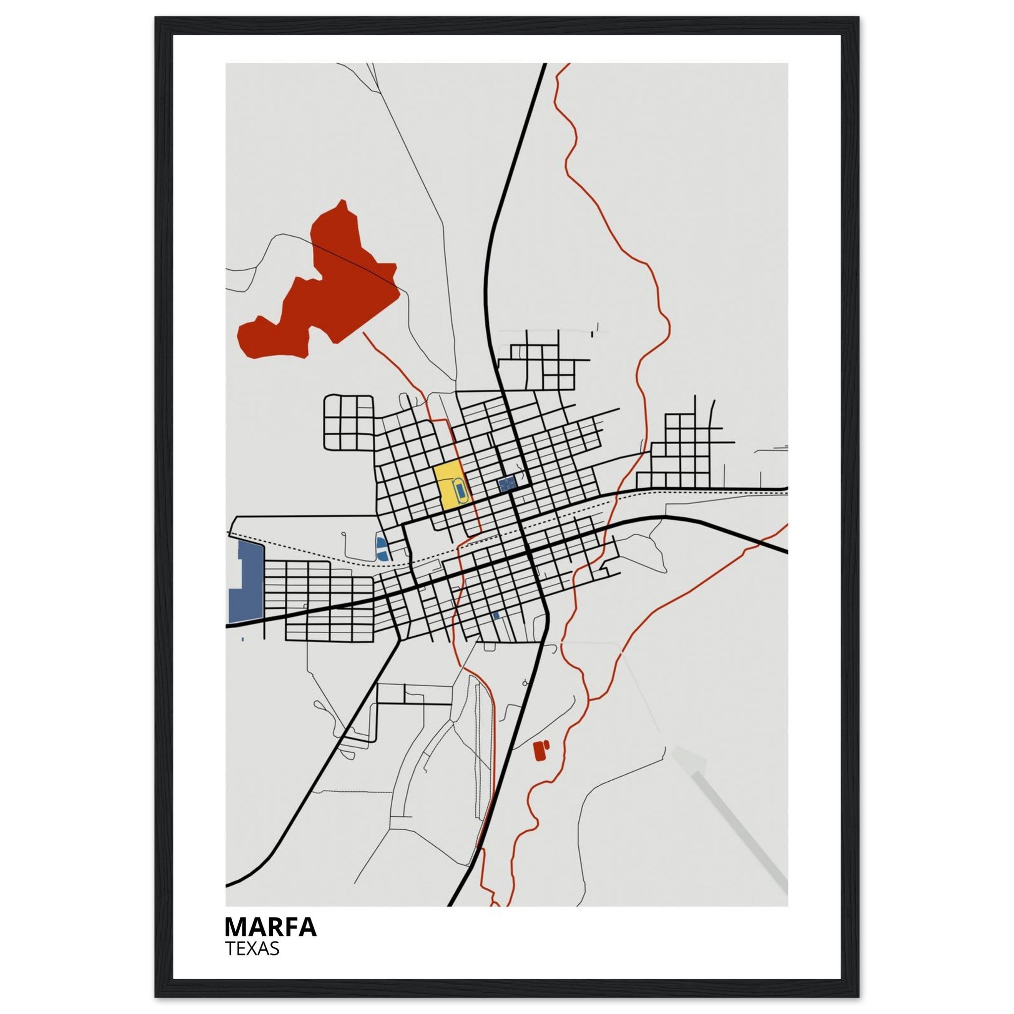 Marfa Texas City Map Poster | Custom Map Art Print - Ink And Atlas