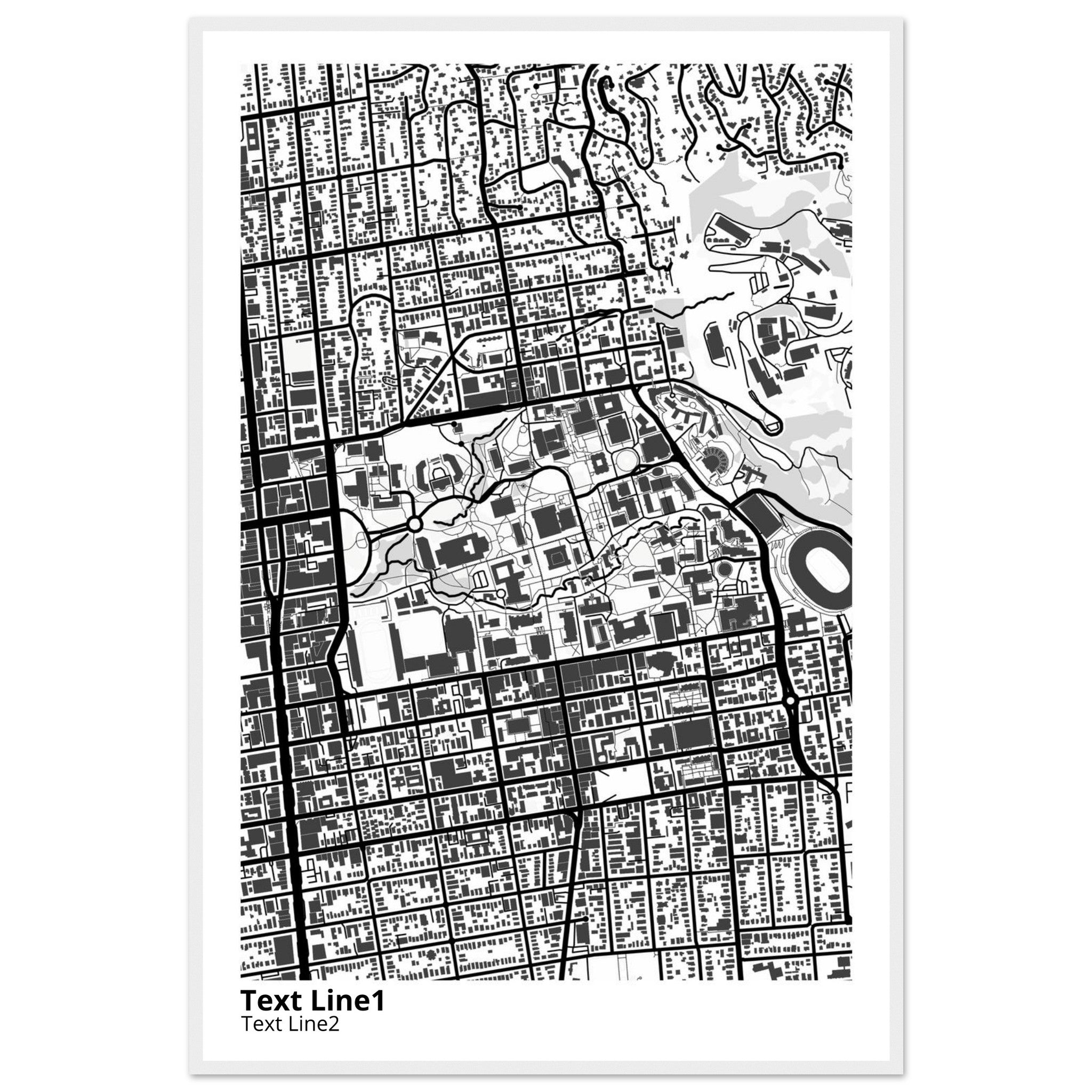 university of california berkeley campus map poster