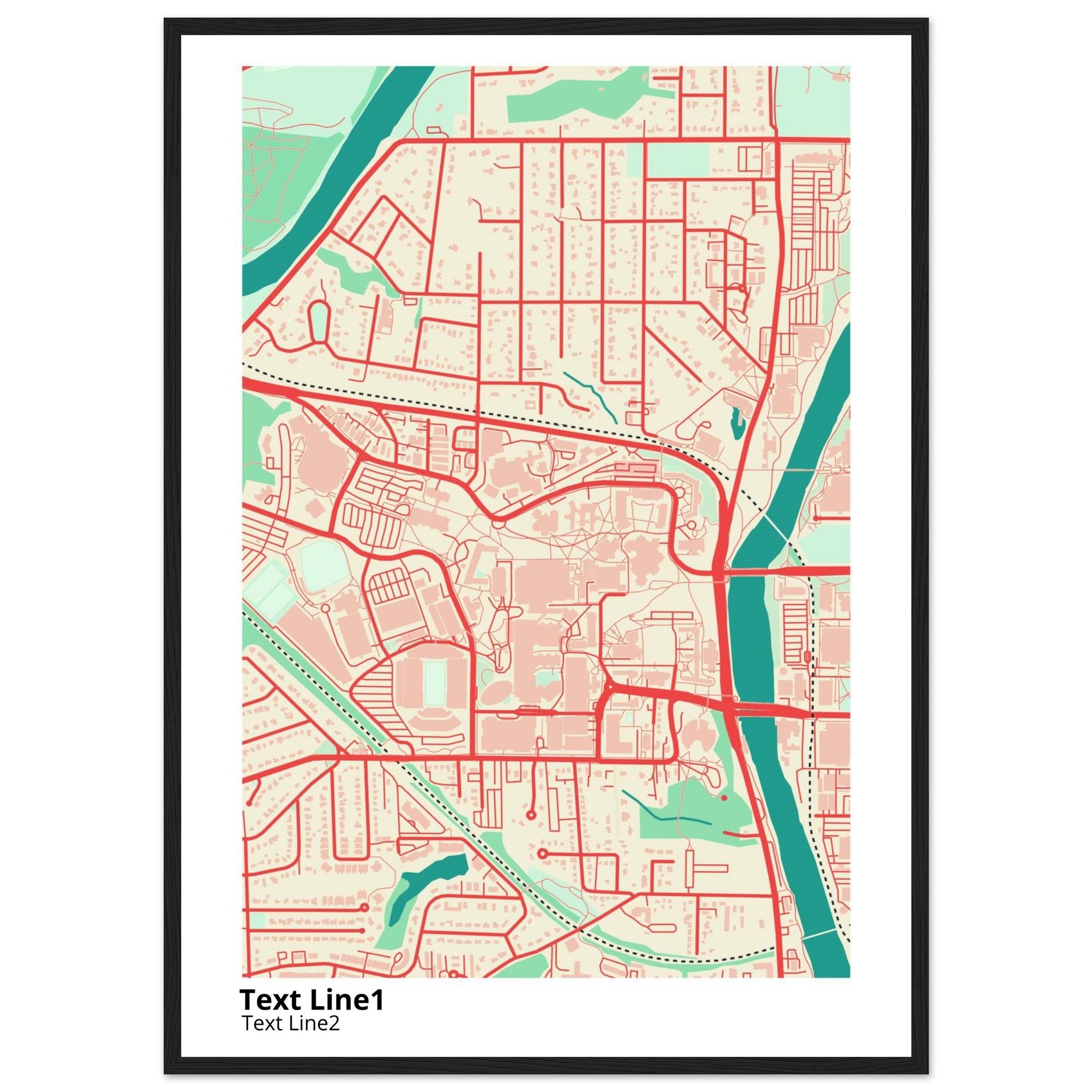 university of iowa campus map poster