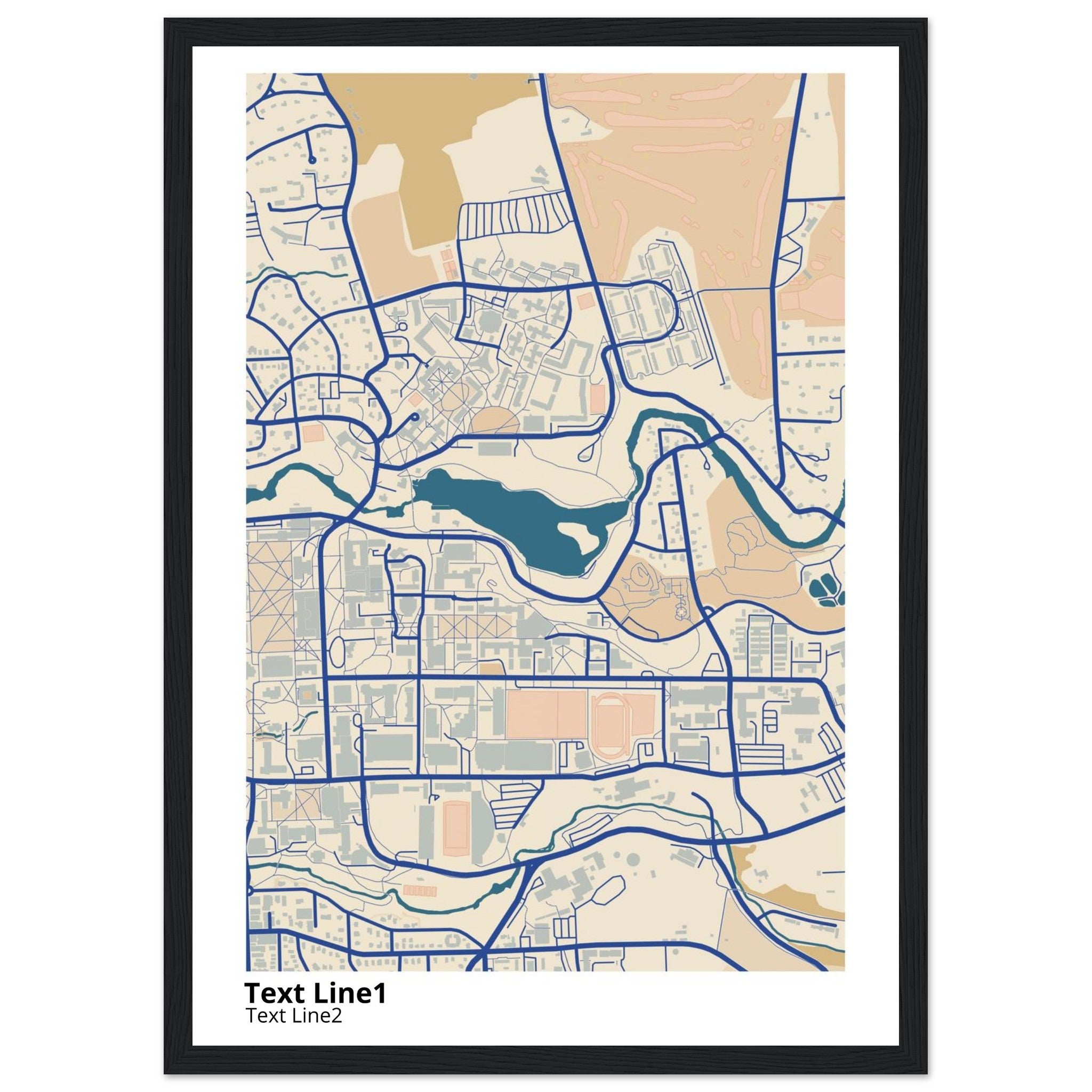 cornell university campus map poster