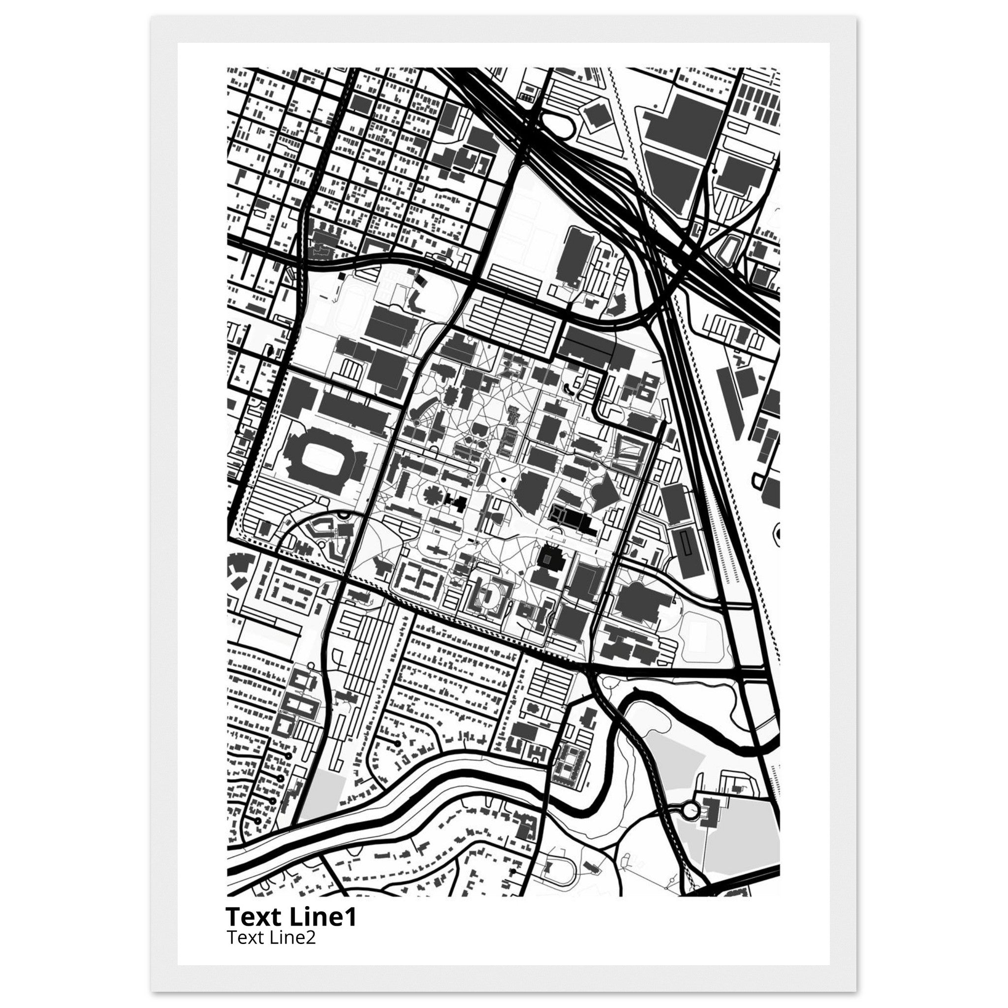 University of Houston Texas Campus Map Poster | Graduation Gift - Ink And Atlas