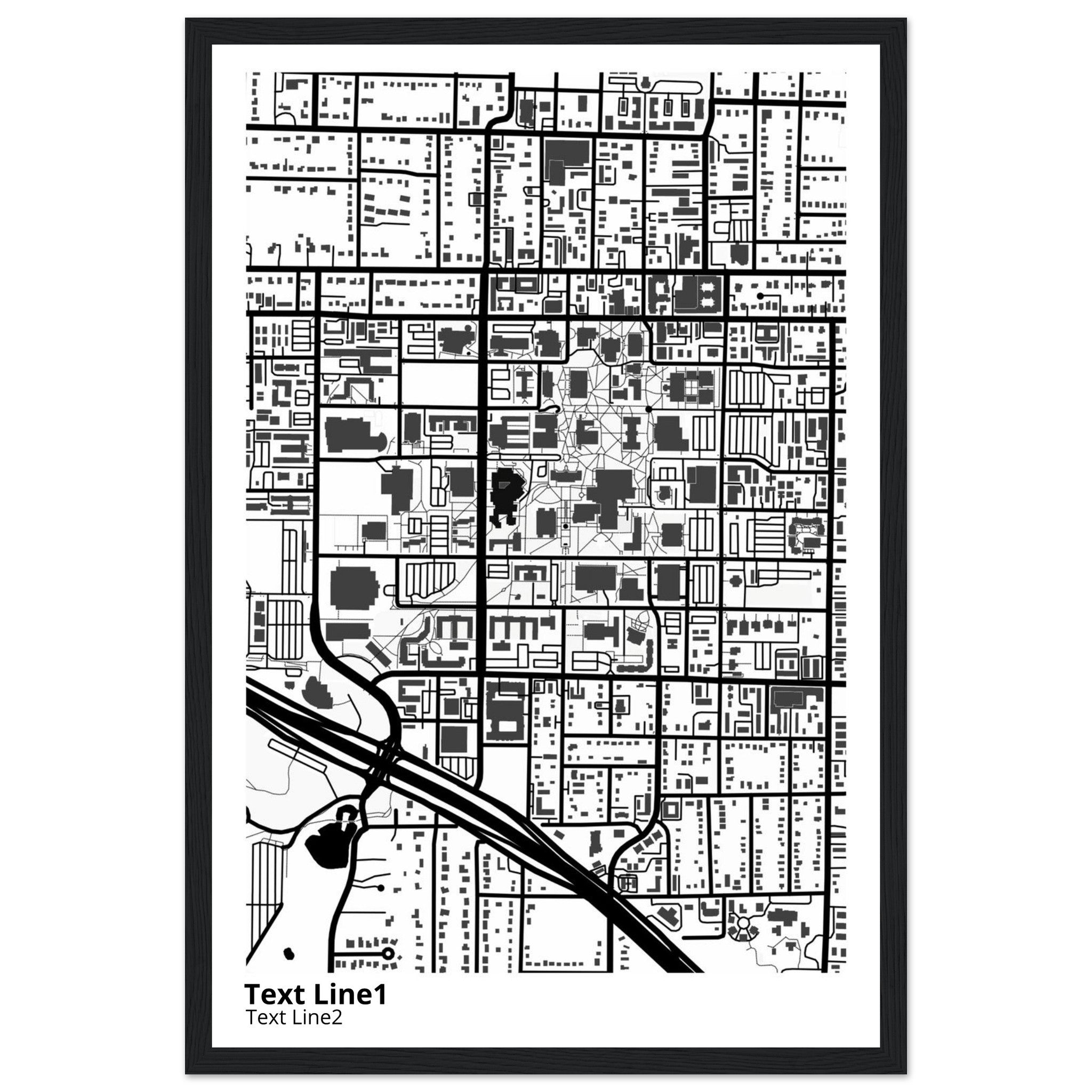 University of North Texas (Denton) Campus Map Poster | Graduation Gift - Ink And Atlas