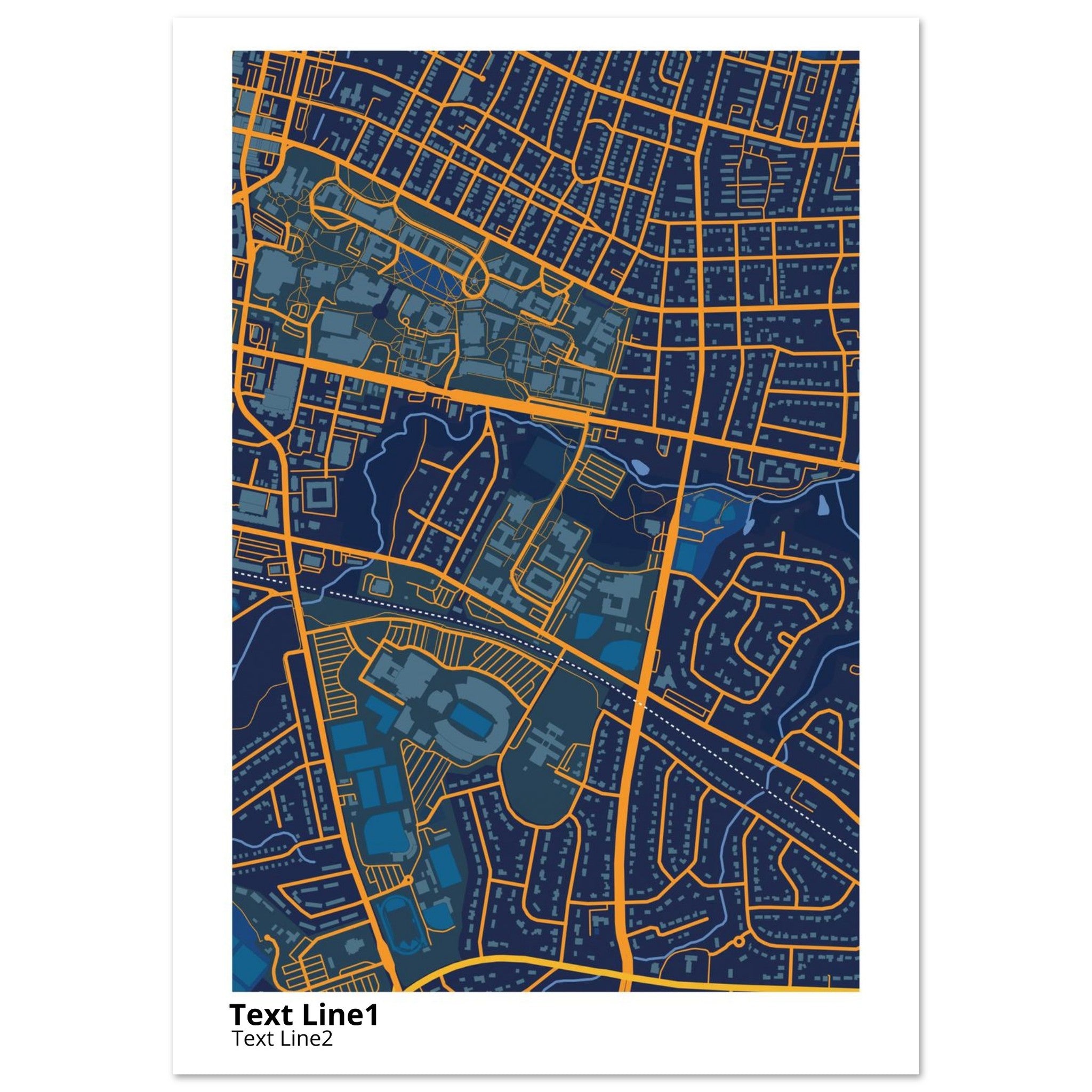 East Carolina University NC Campus Map Poster | Graduation Gift - Ink And Atlas