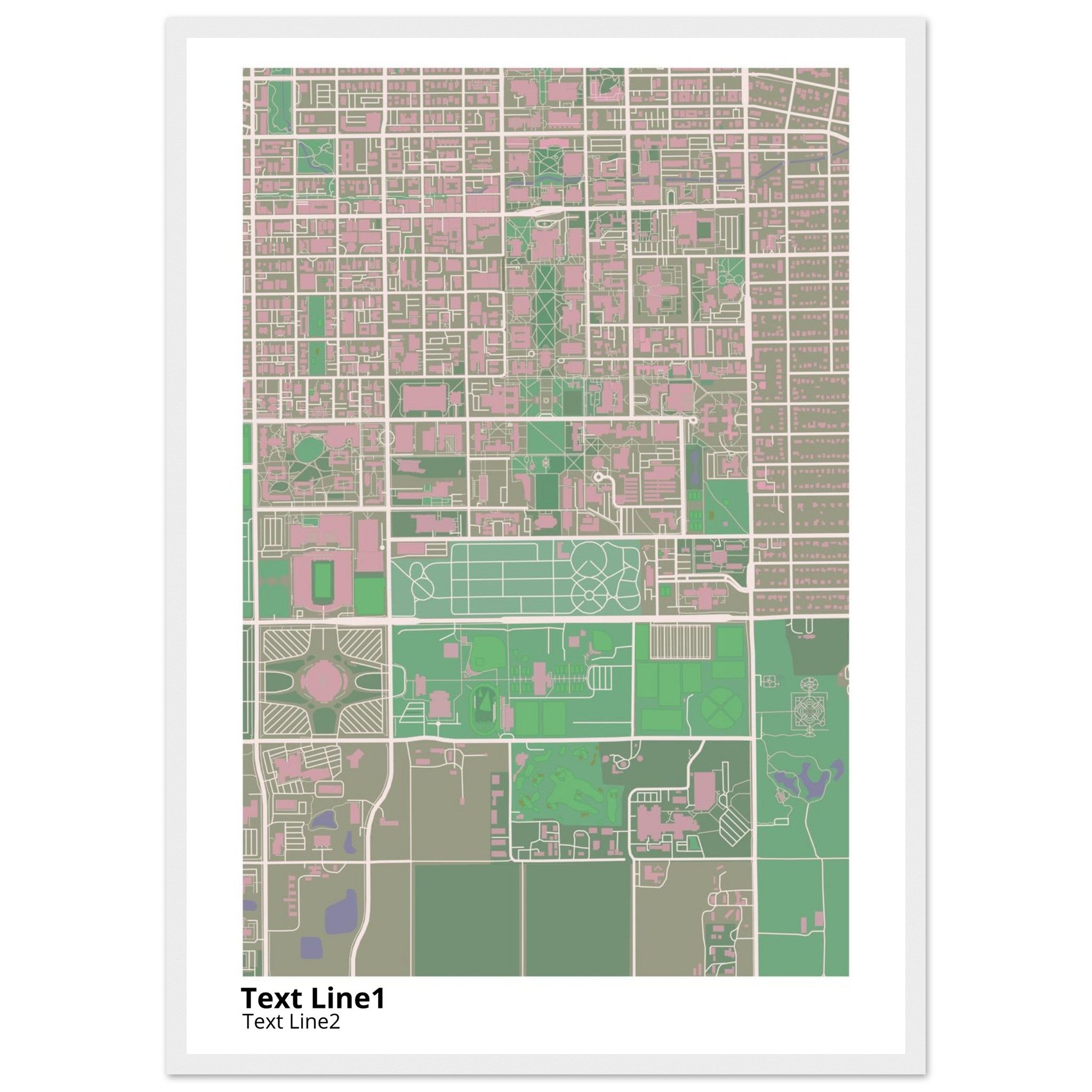 university of illinois urbana champaign campus map poster