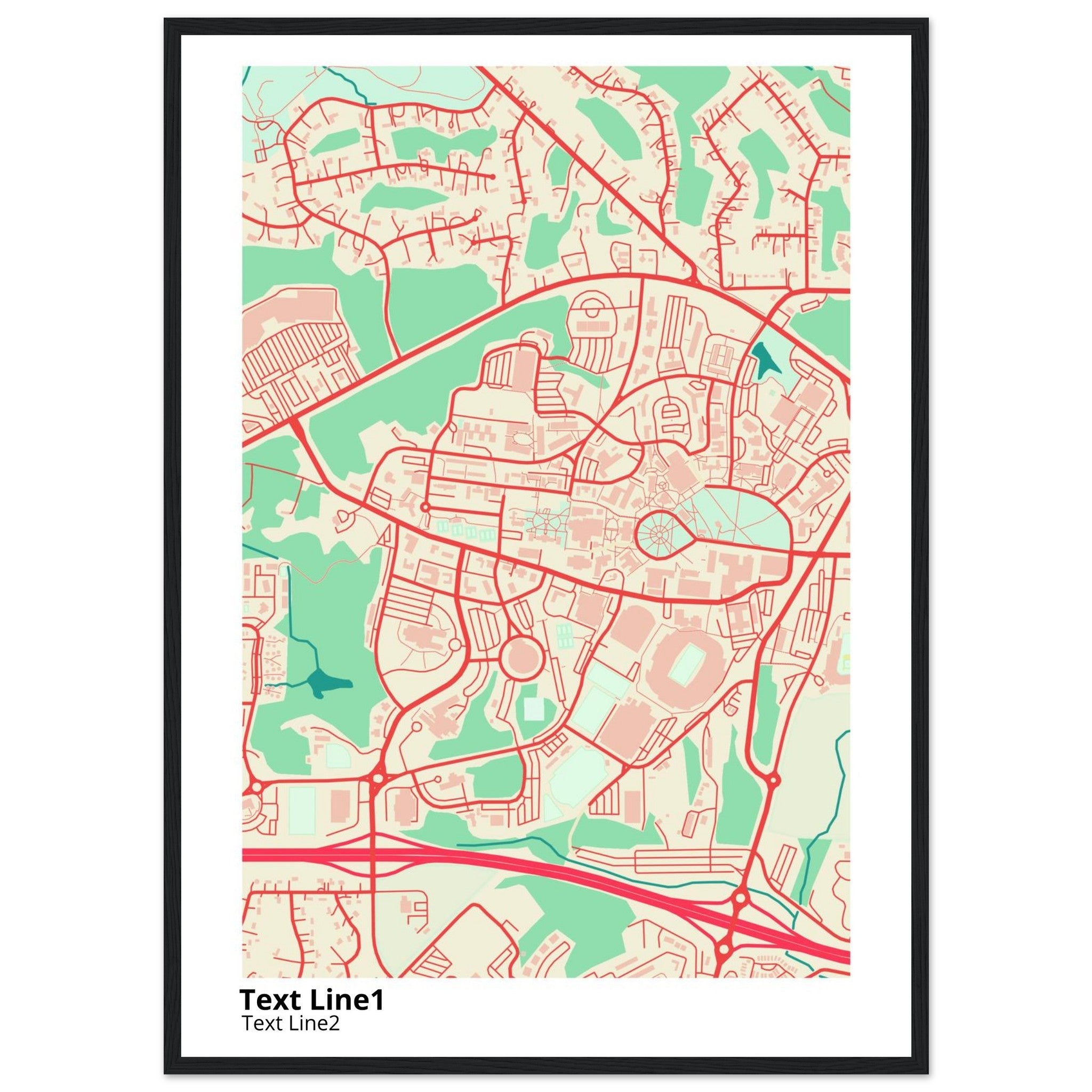 university of mississippi campus map poster