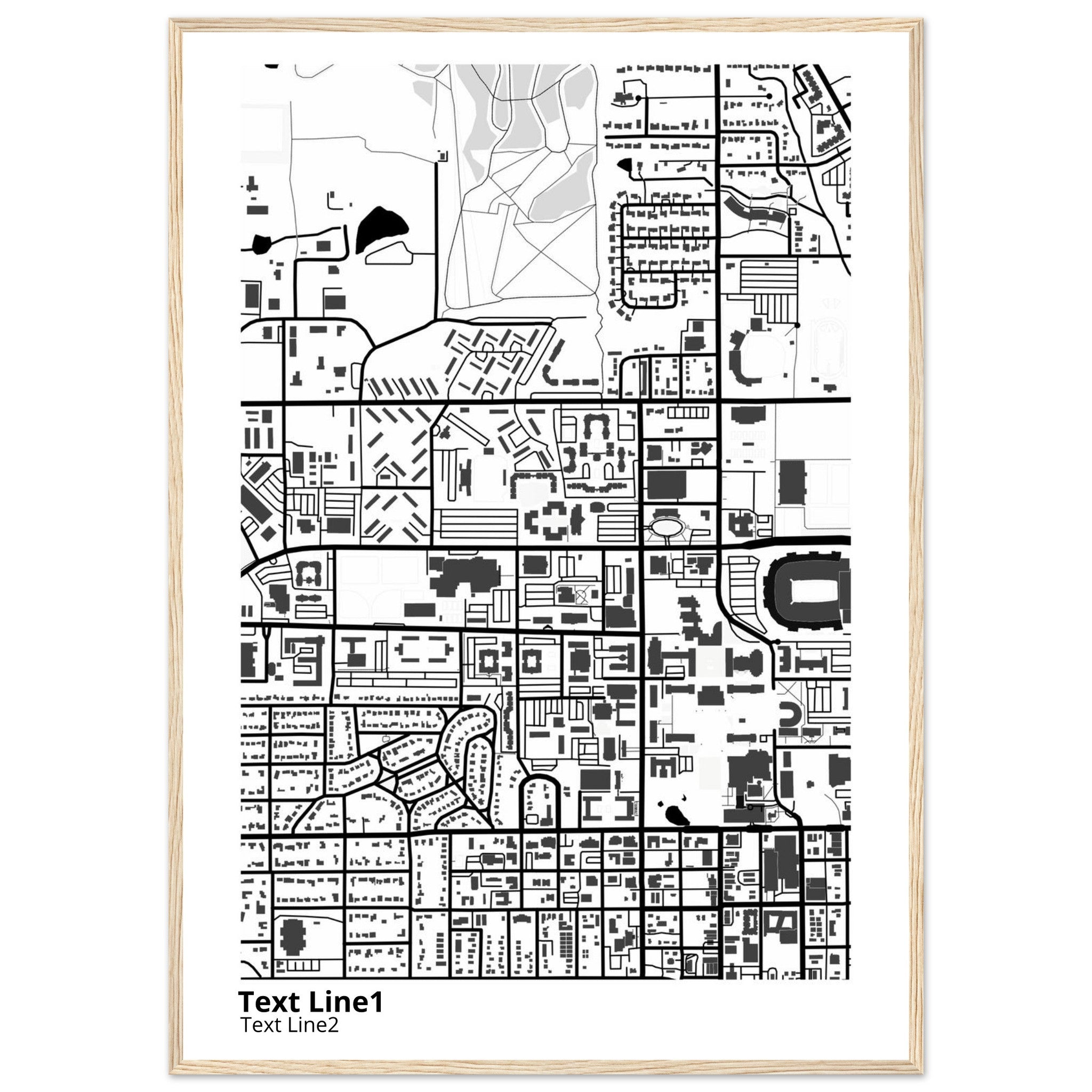Oklahoma State University Campus Map Poster | Graduation Gift - Ink And Atlas