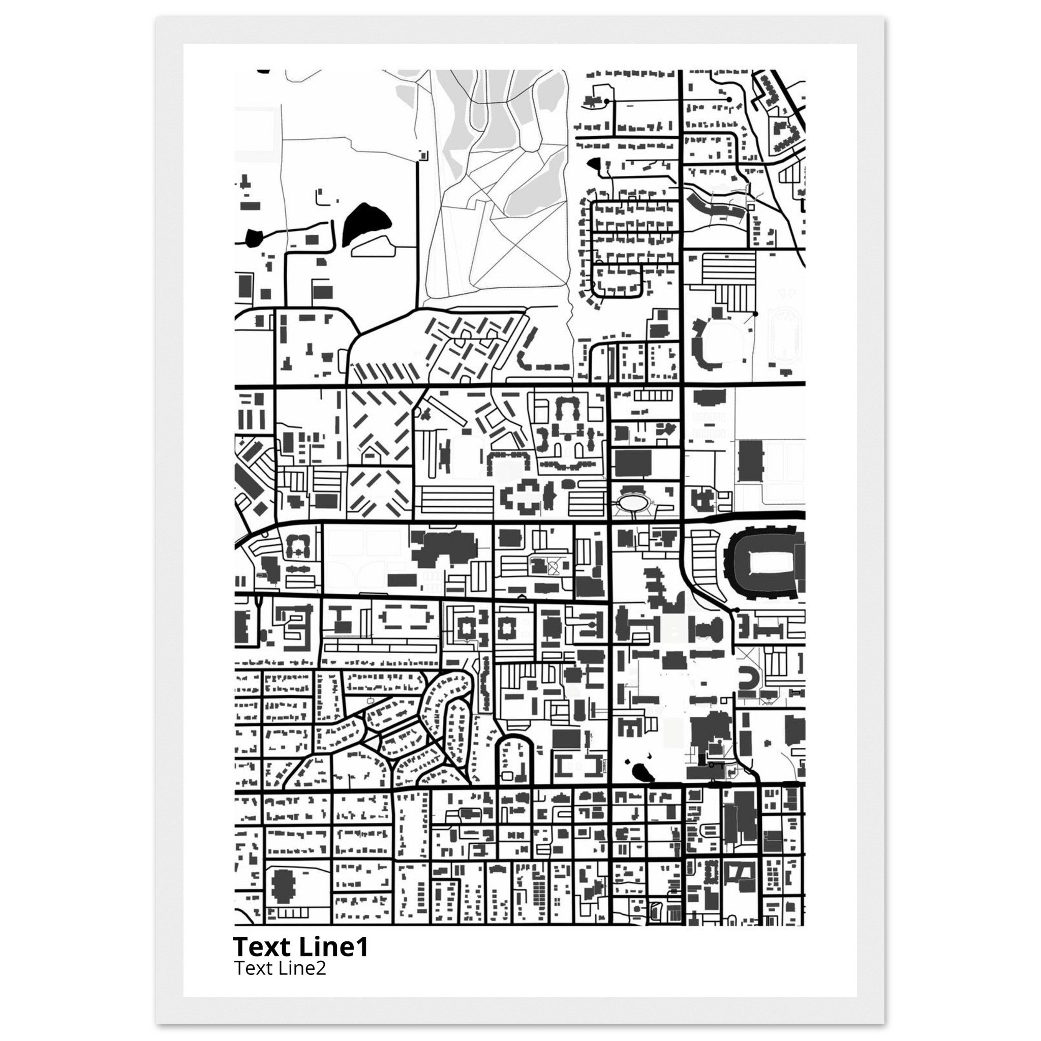 Oklahoma State University Campus Map Poster | Graduation Gift - Ink And Atlas