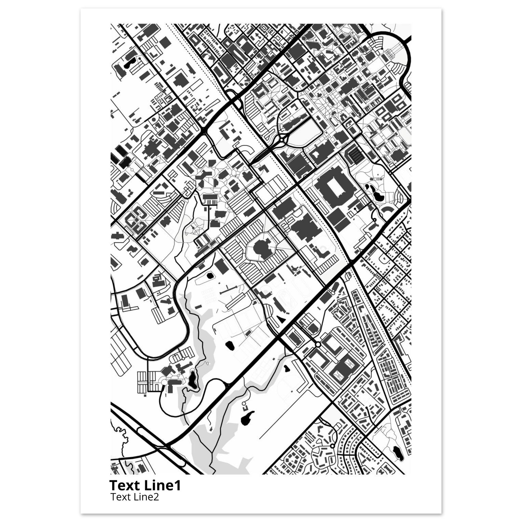 Texas A&M University (College Station) Campus Poster | Graduation Gift - Ink And Atlas