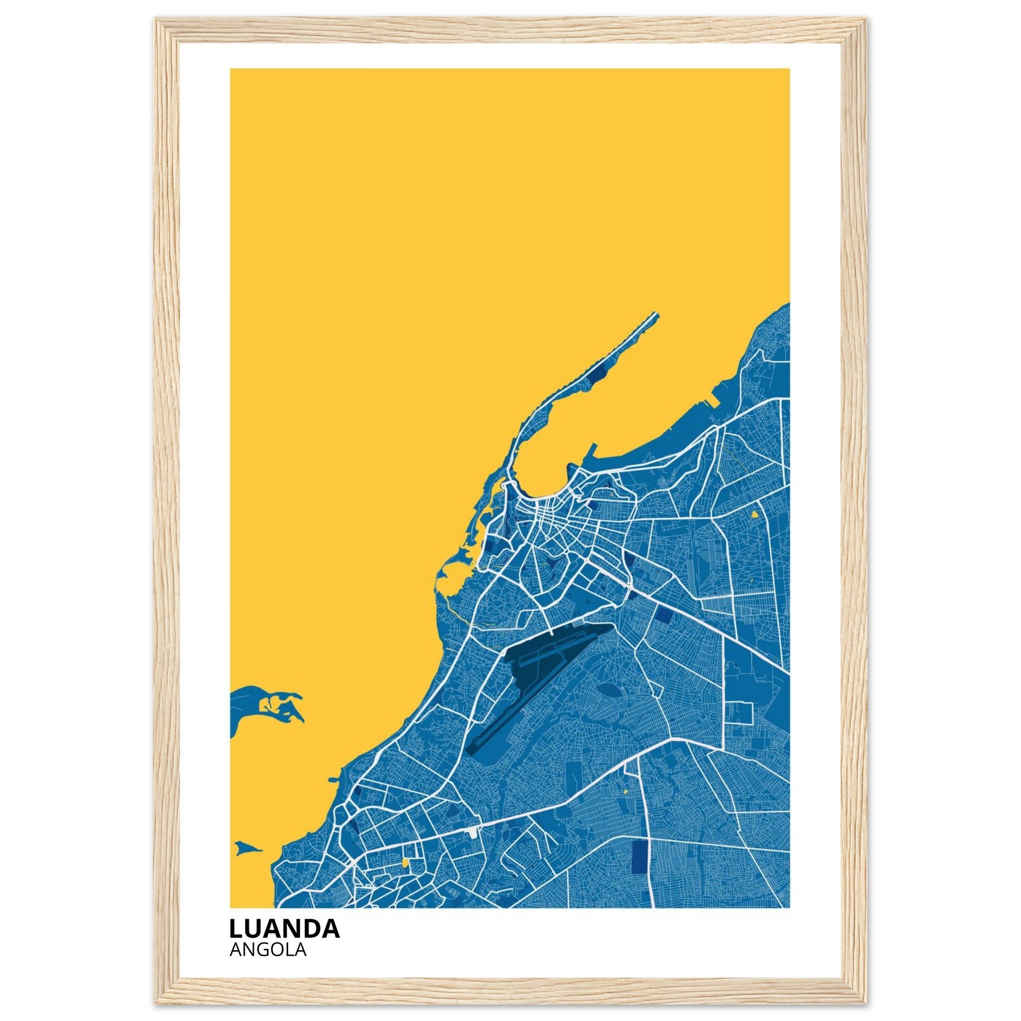 Luanda Angola City Map Poster | Custom Map Art Print - Ink And Atlas
