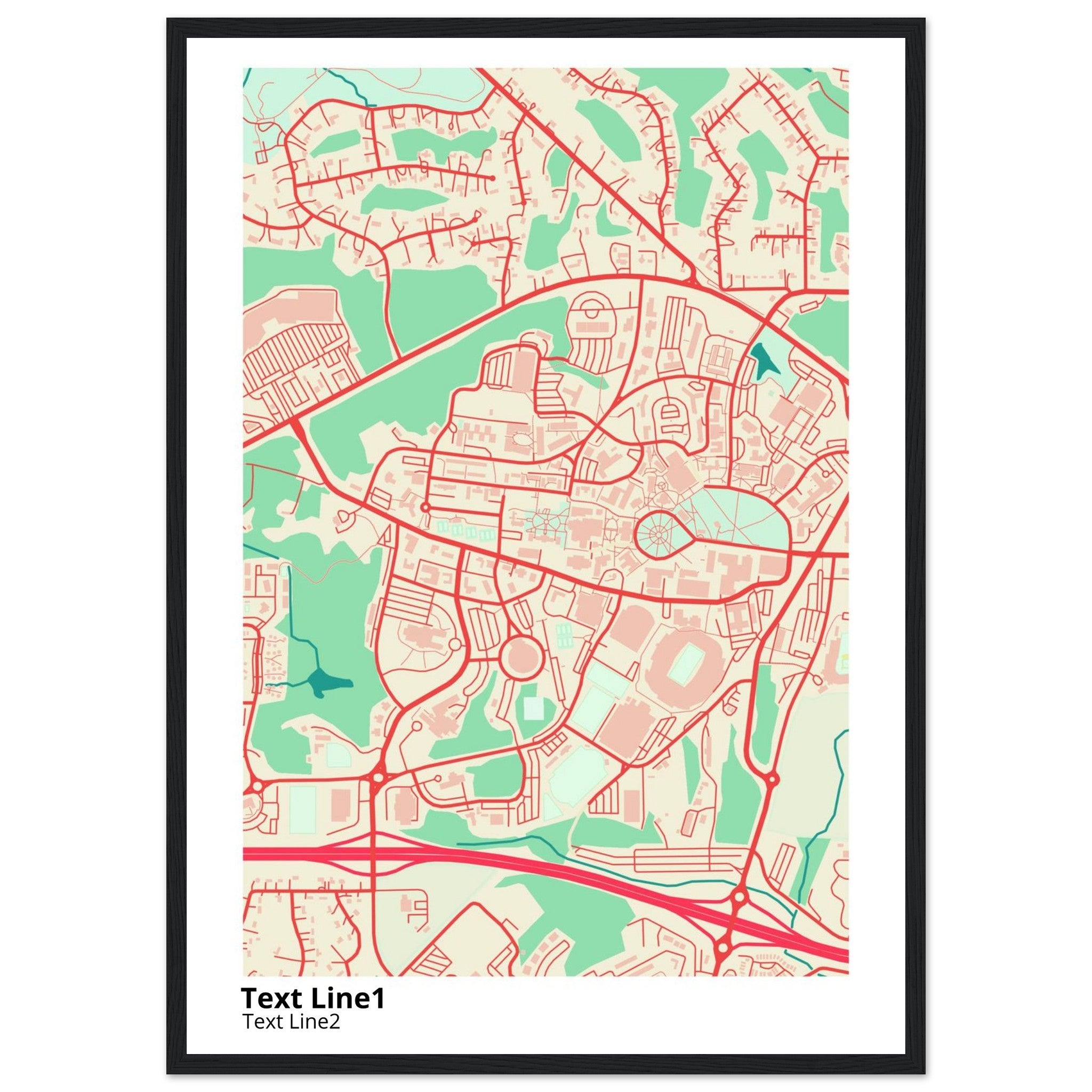 university of mississippi campus map poster