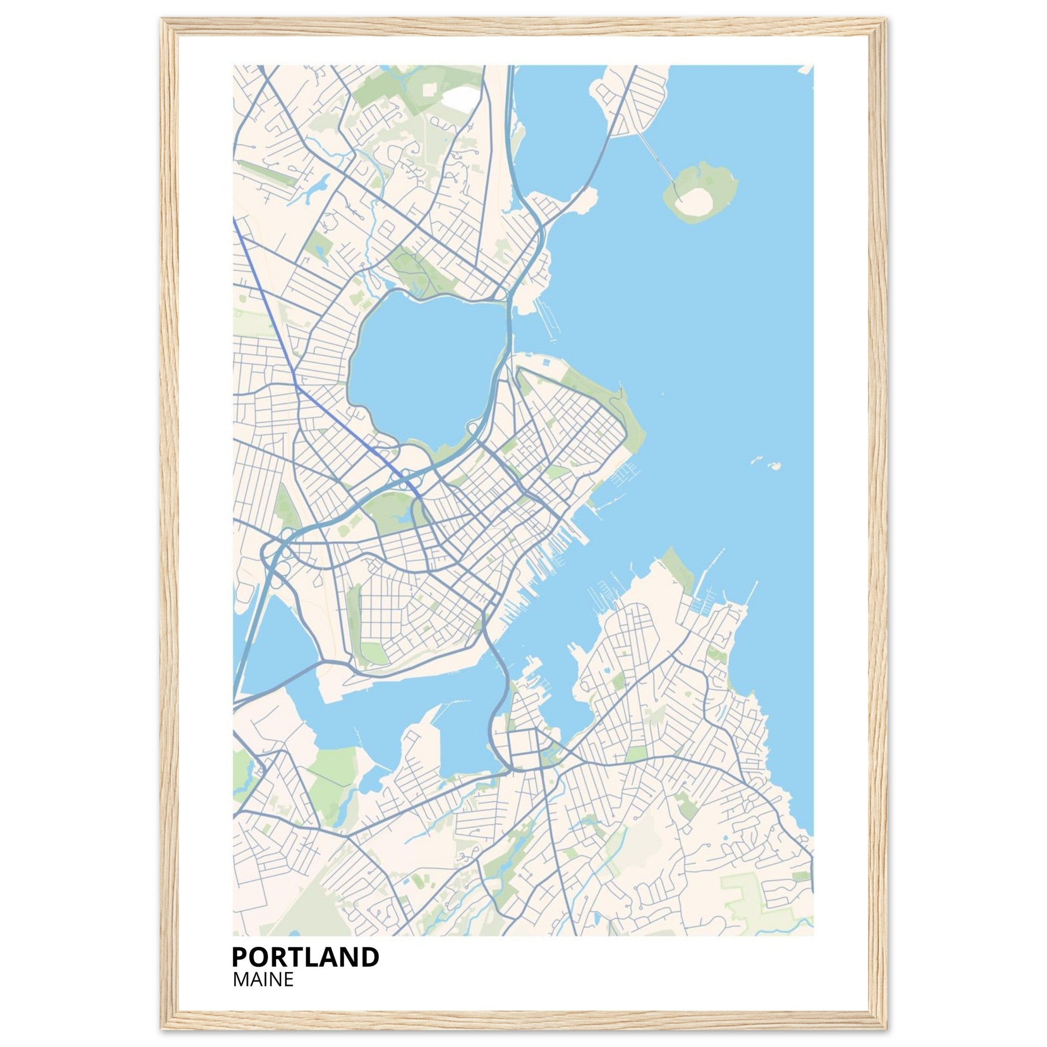 Portland Maine City Map Poster | Custom Map Art Print - Ink And Atlas