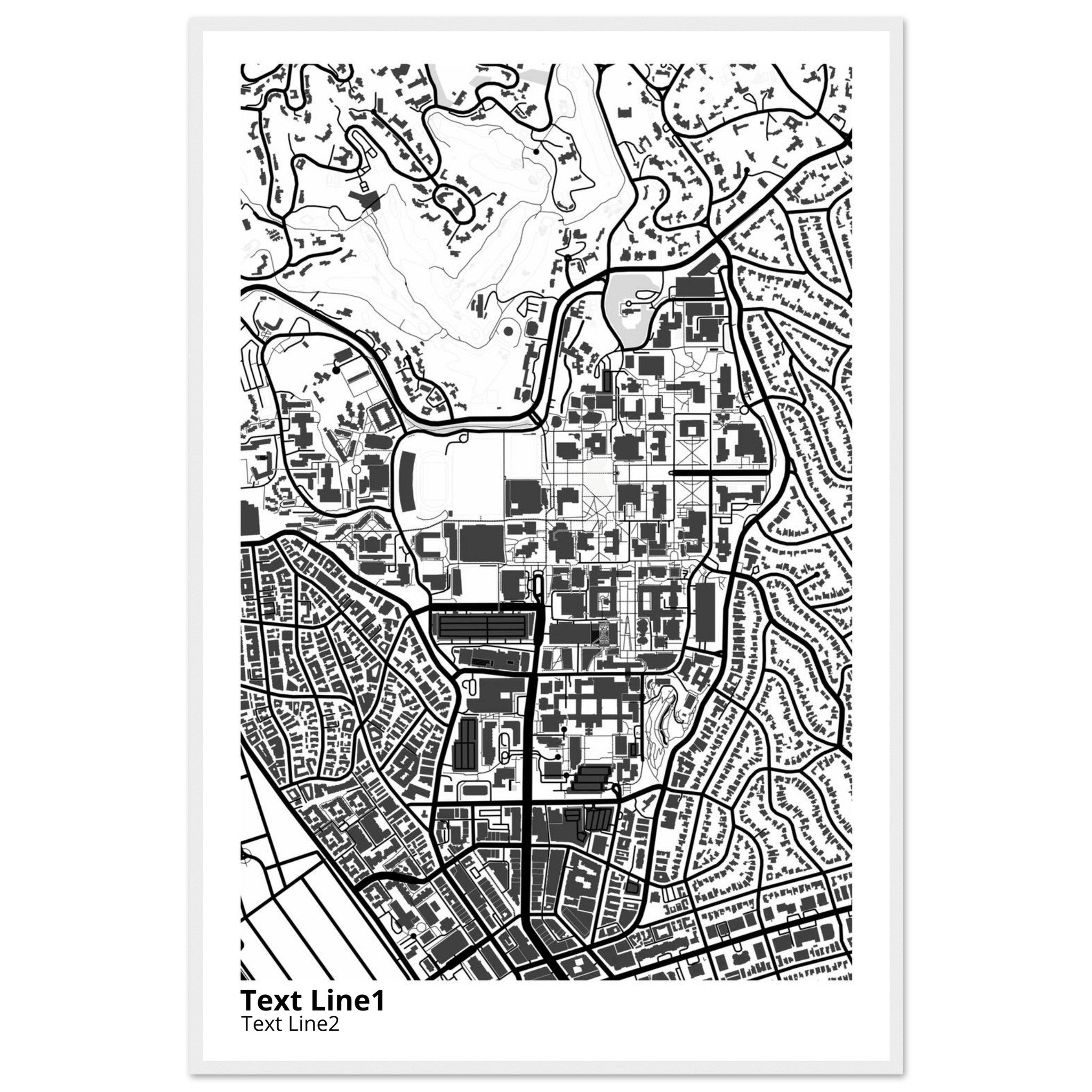 university of california los angeles campus map poster