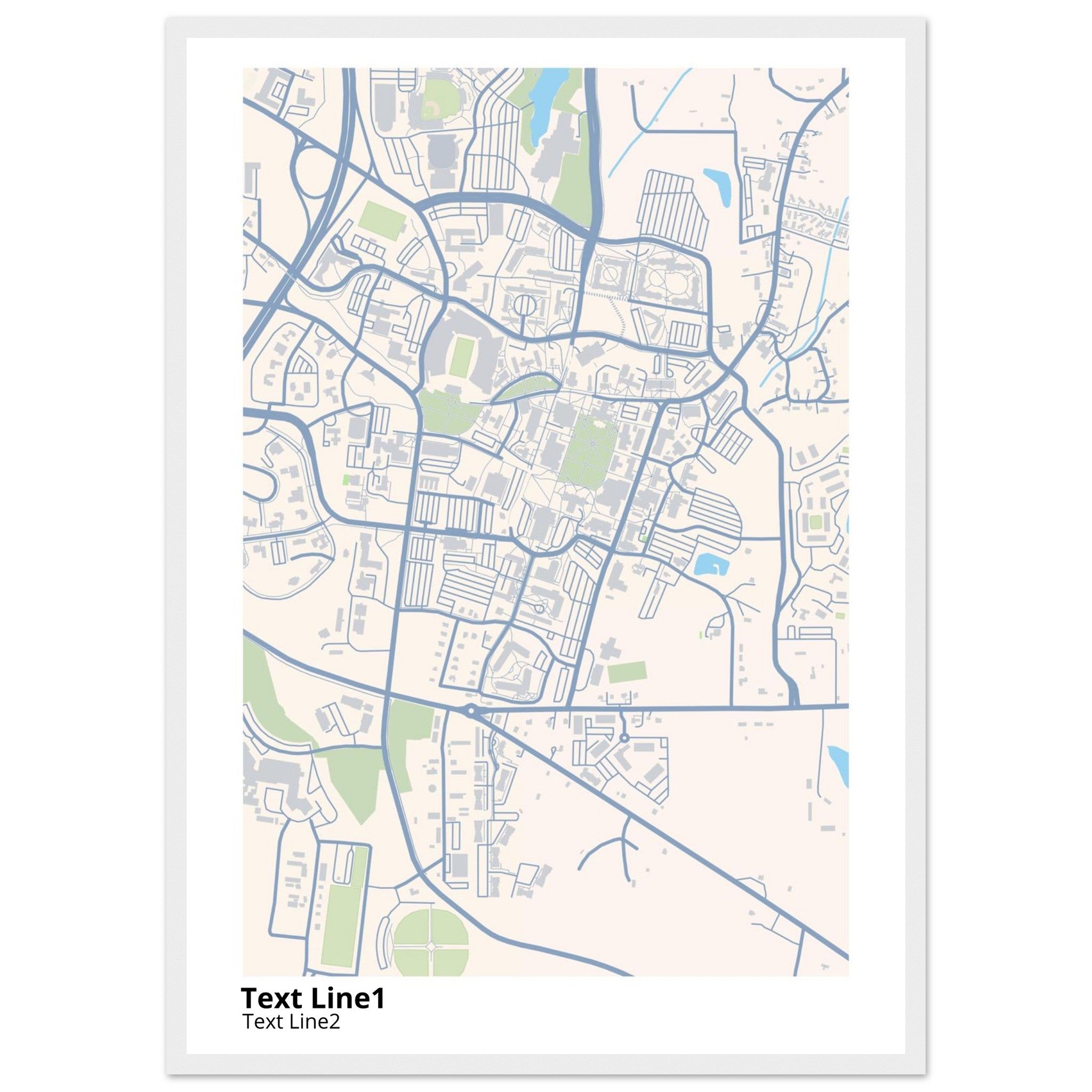 mississippi state university campus map poster