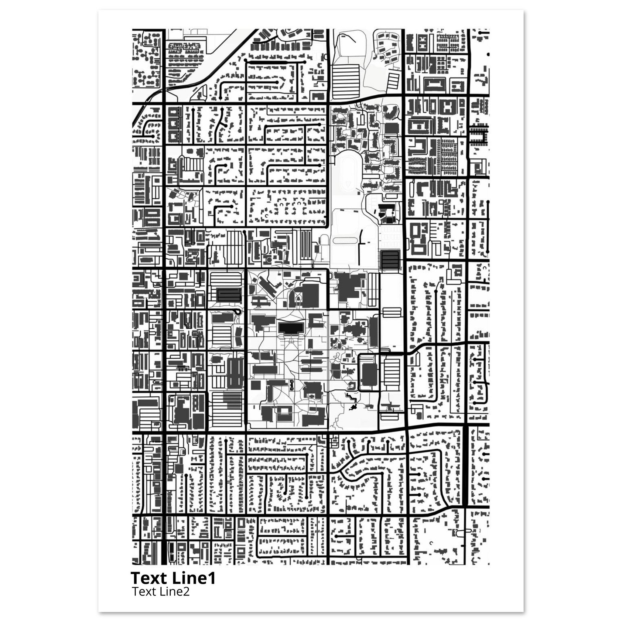 california state university northridge campus map poster