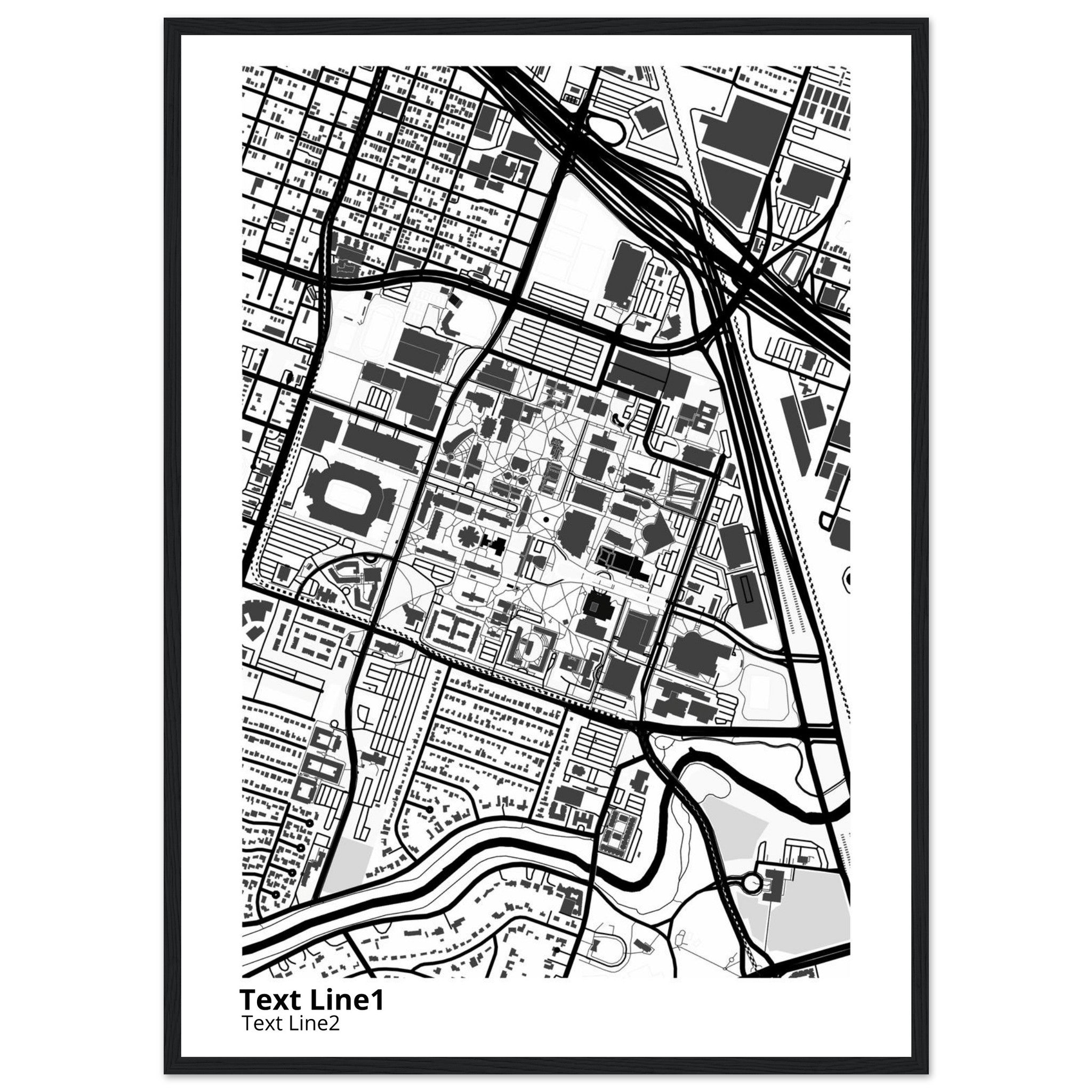 University of Houston Texas Campus Map Poster | Graduation Gift - Ink And Atlas