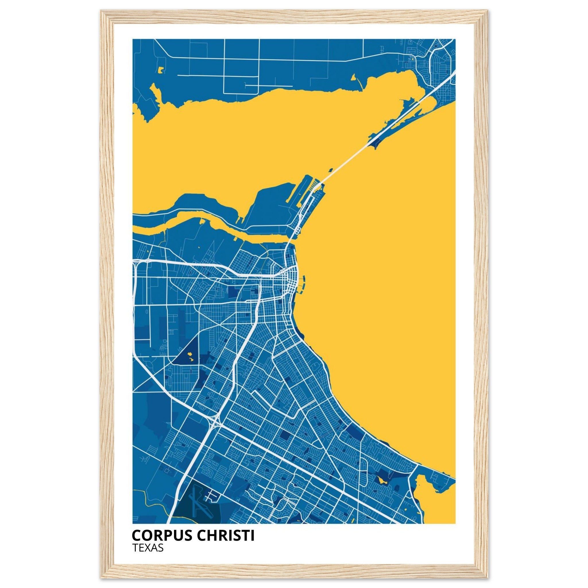 Corpus Christi Texas City Map Poster | Custom Map Art Print - Ink And Atlas