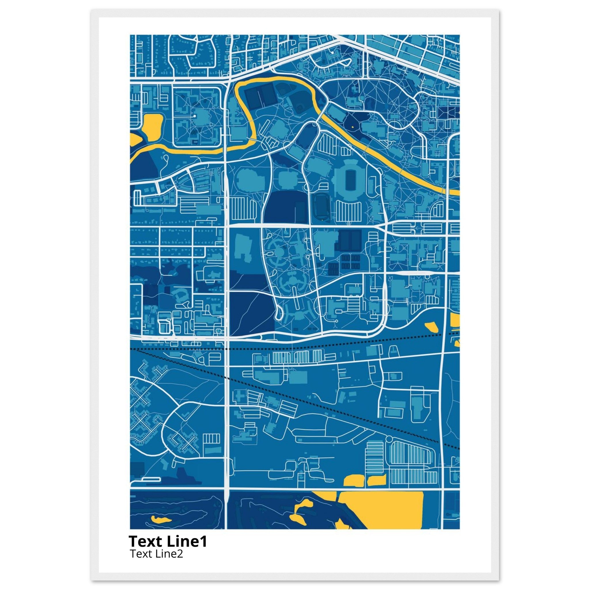 michigan state university campus map poster