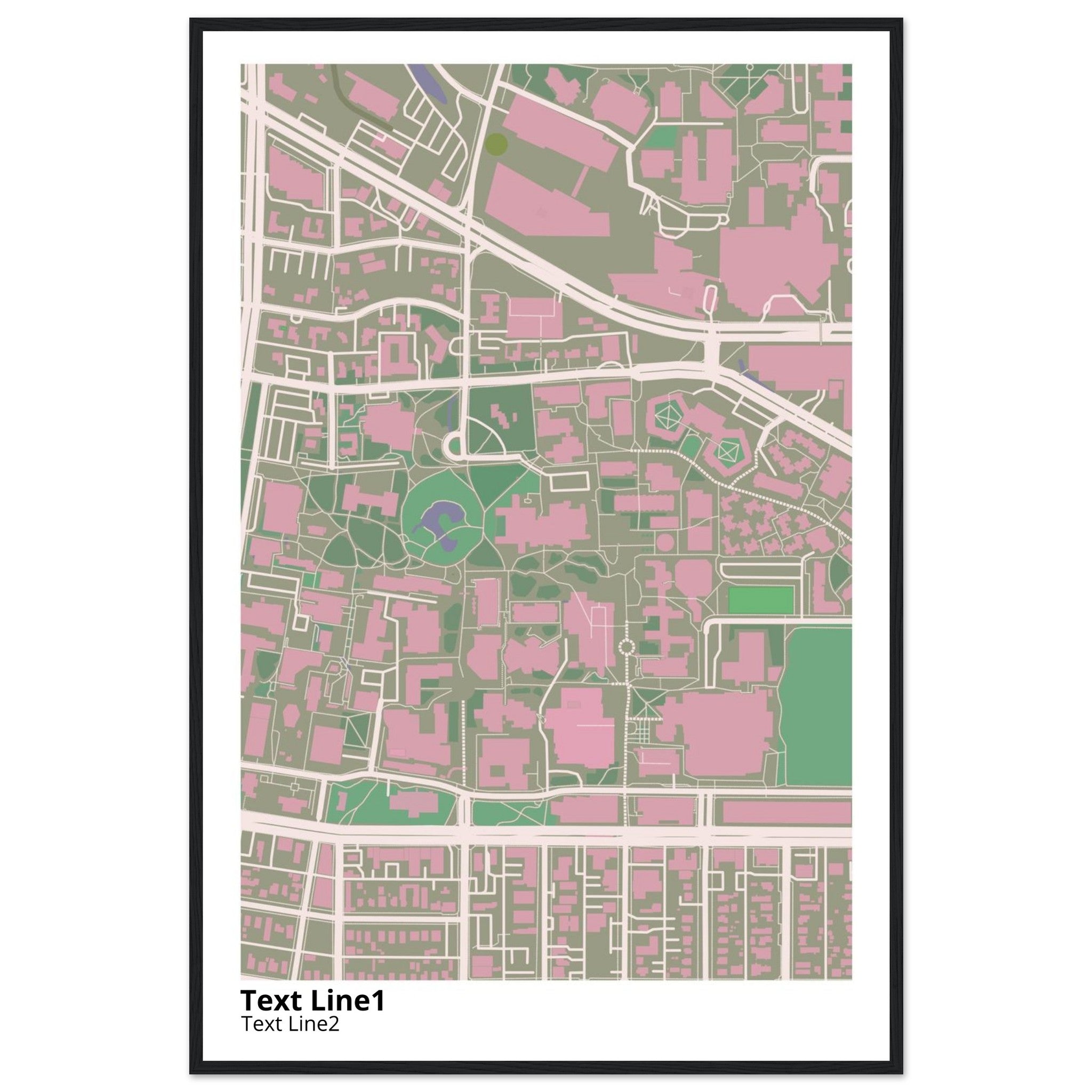 university of new mexico main campus campus map poster