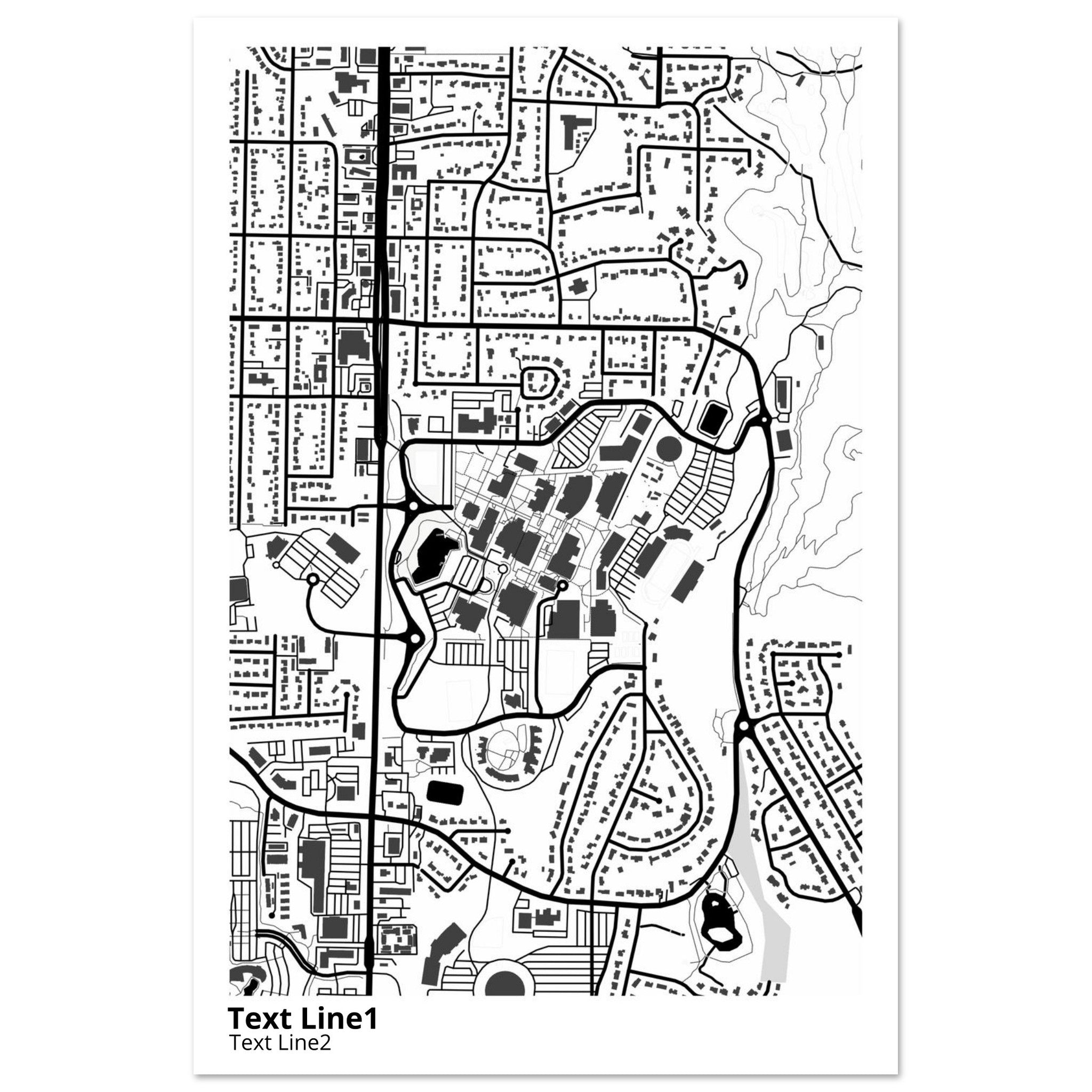 weber state university utah campus map poster