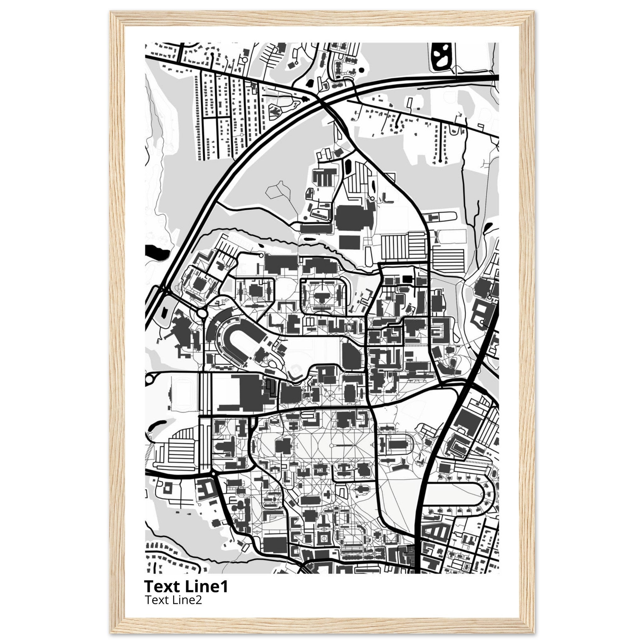 university of maryland college park campus map poster