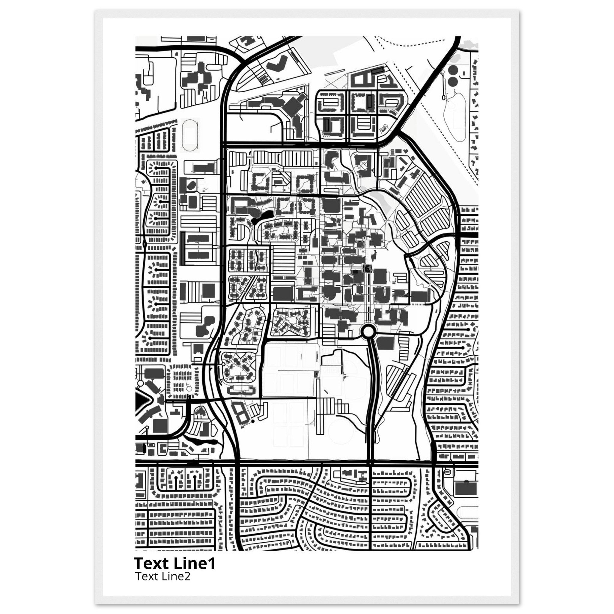 The University of Texas at Dallas Campus Map Poster | Graduation Gift - Ink And Atlas