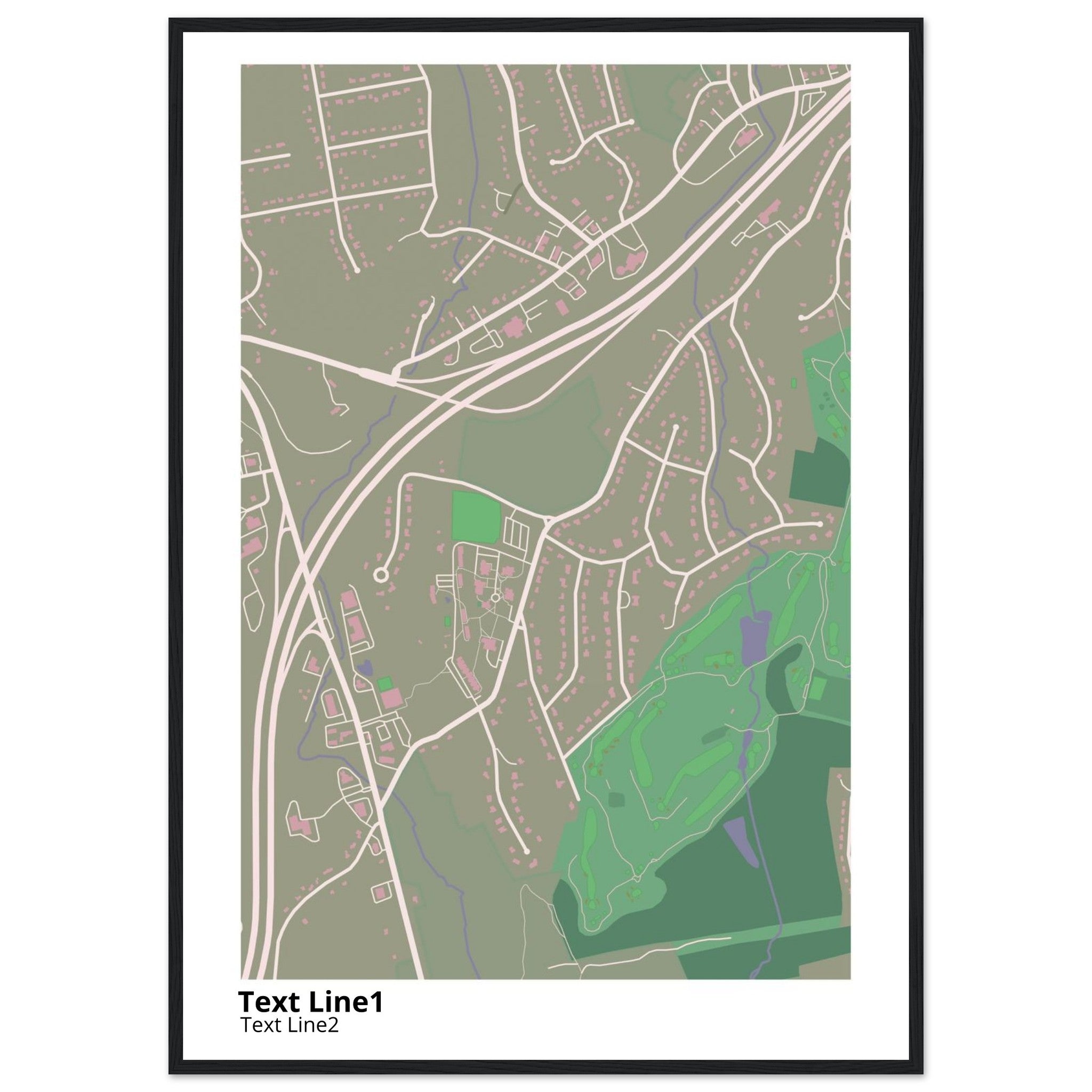 post university modern campus map print