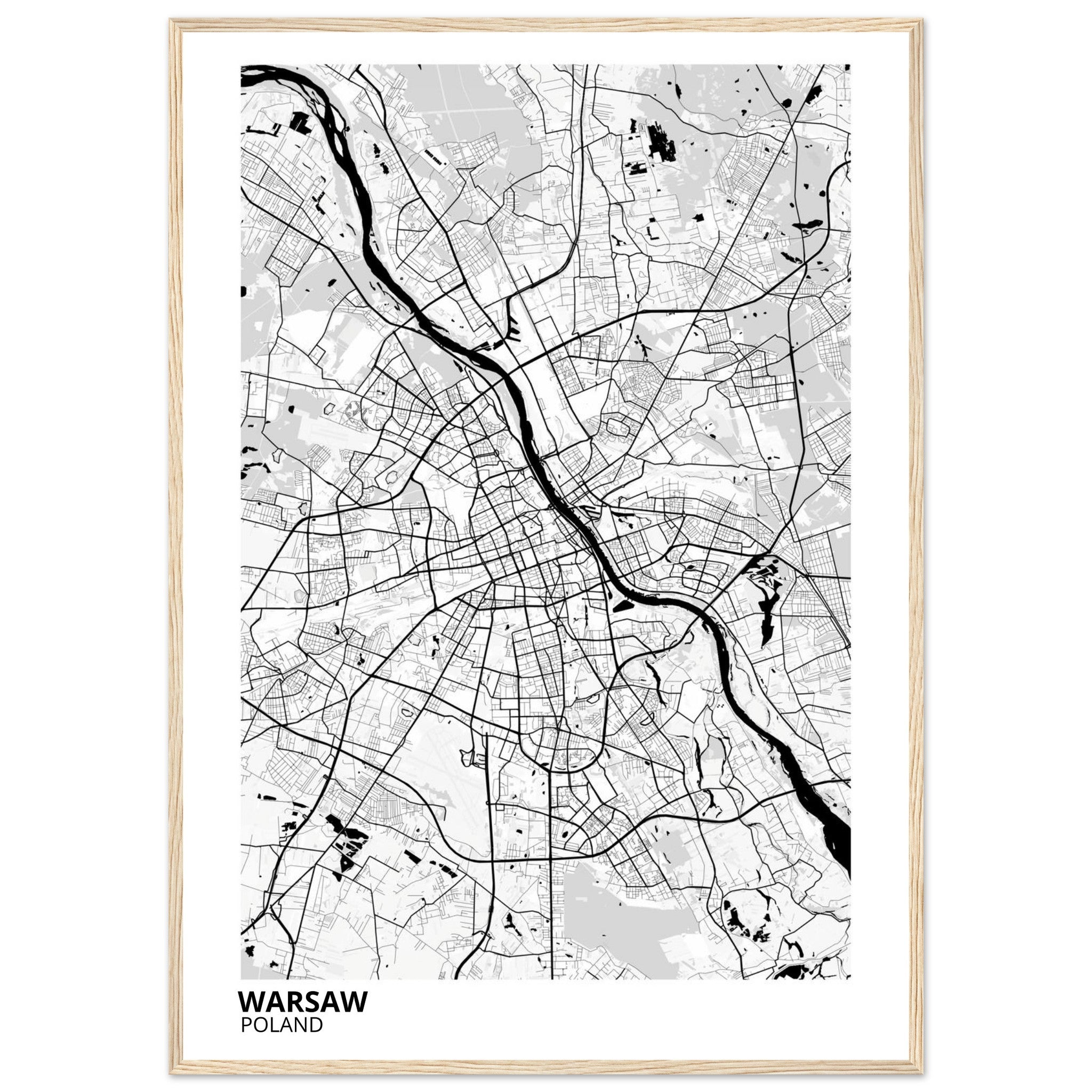 Warsaw Poland City Map Poster | Custom Map Art Print - Ink And Atlas