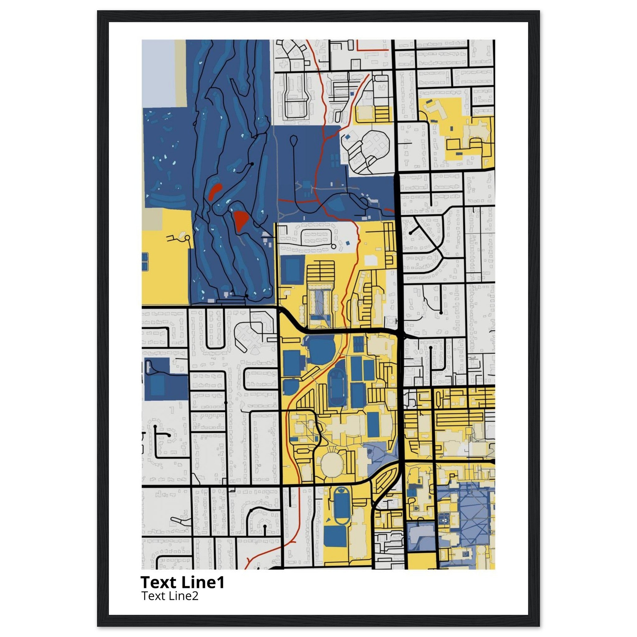 illinois state university campus map poster
